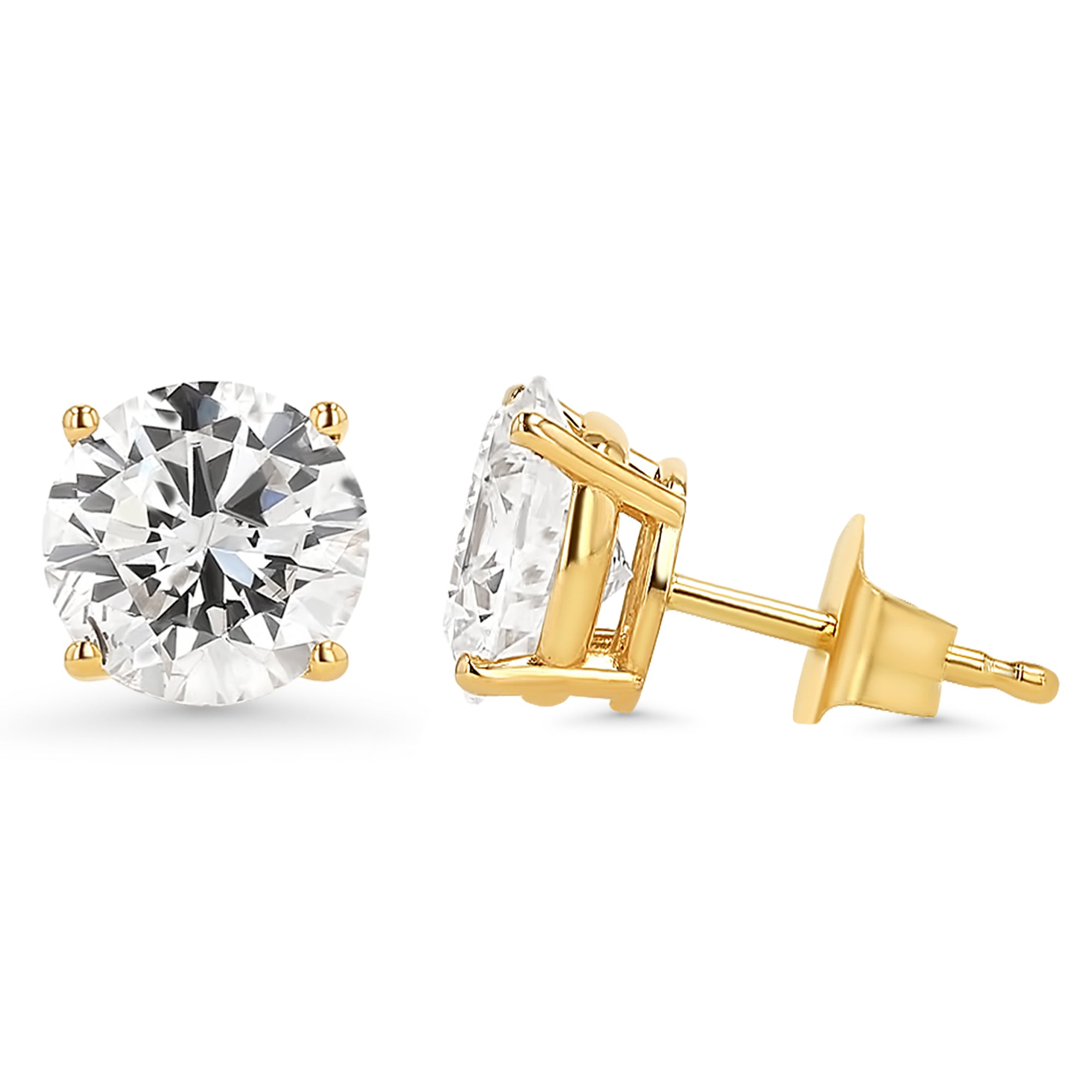 Round Stud Earrings 2.12 ctw