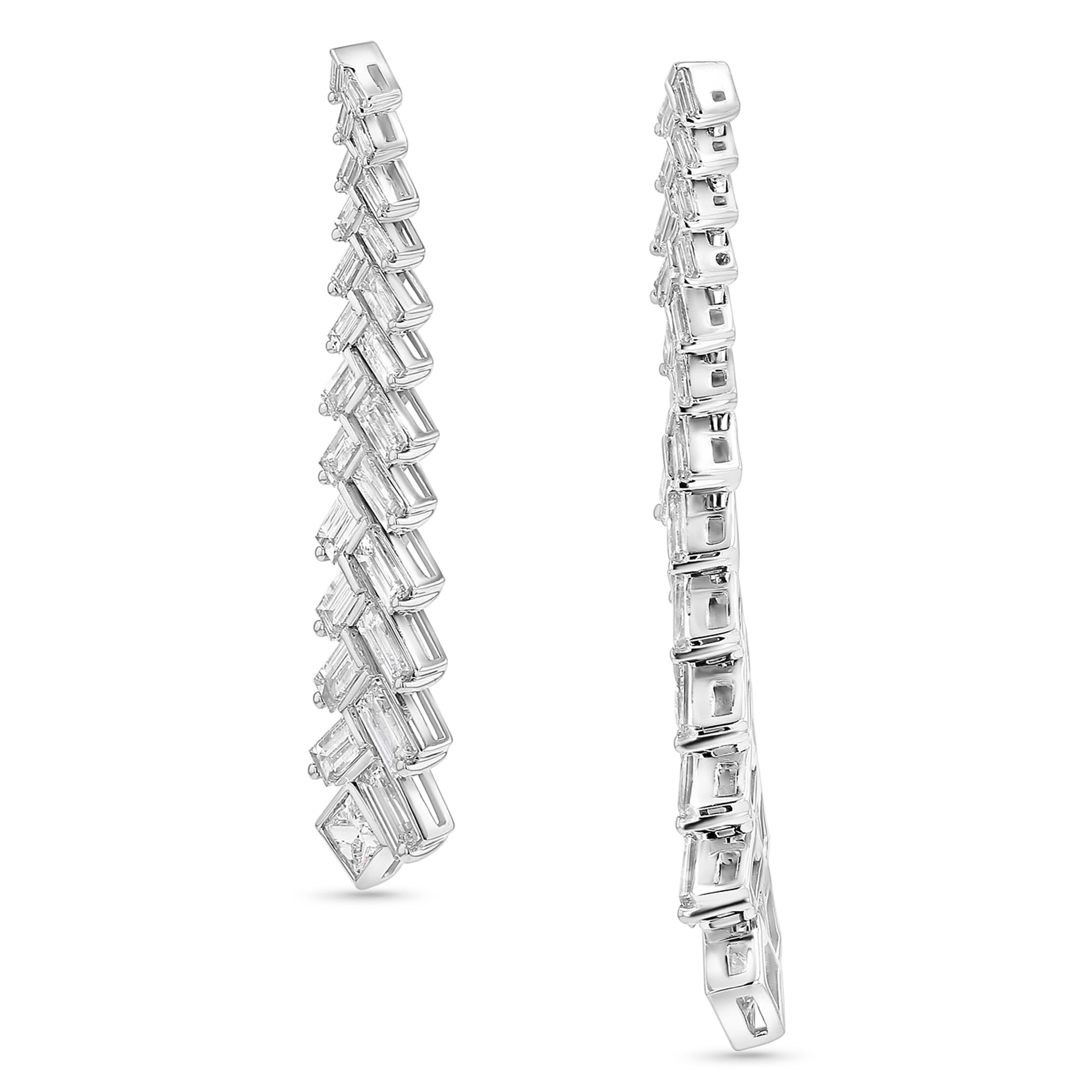 Baguette Herringbone Dangle Earrings