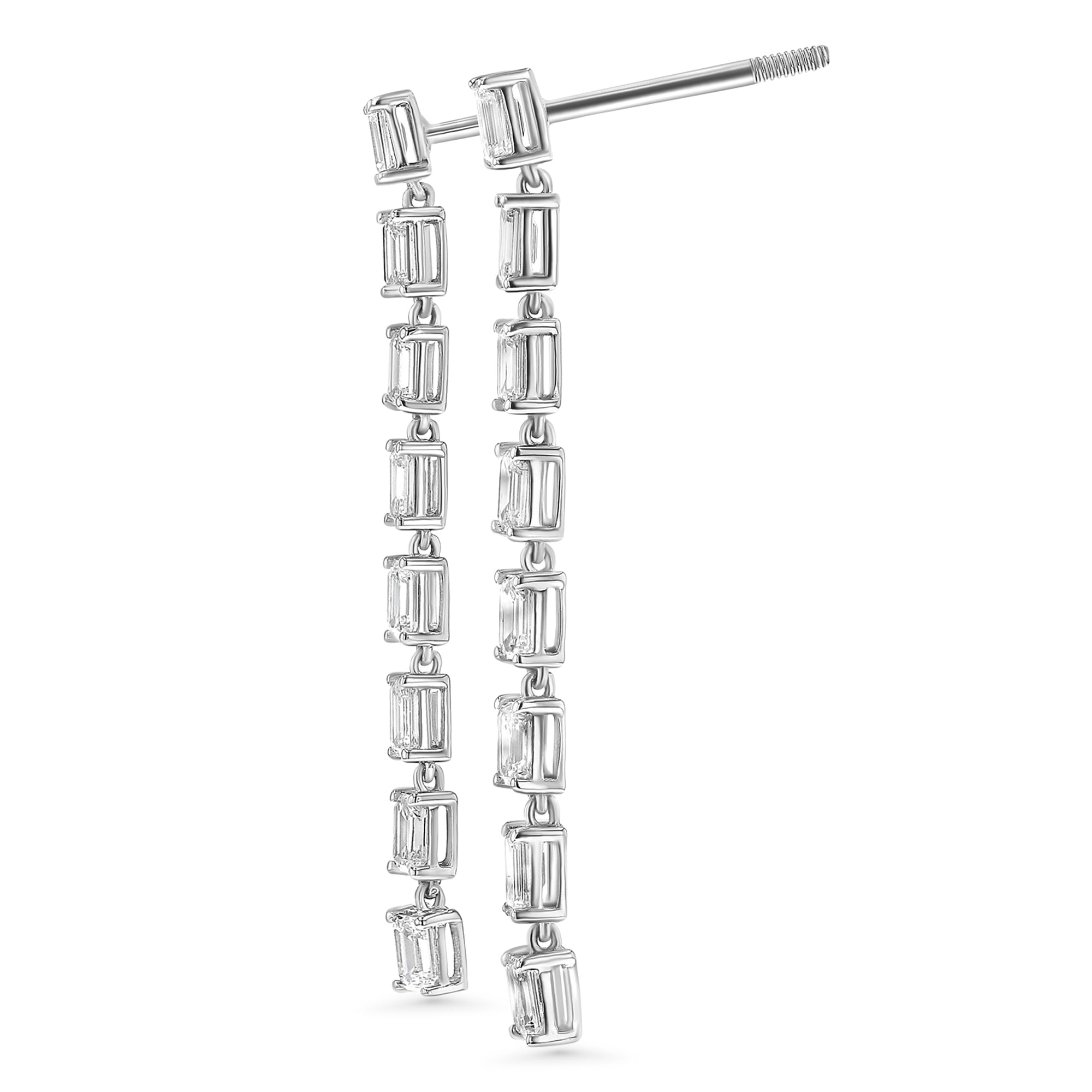 8 Emerald Drop Earrings 1.18Ct