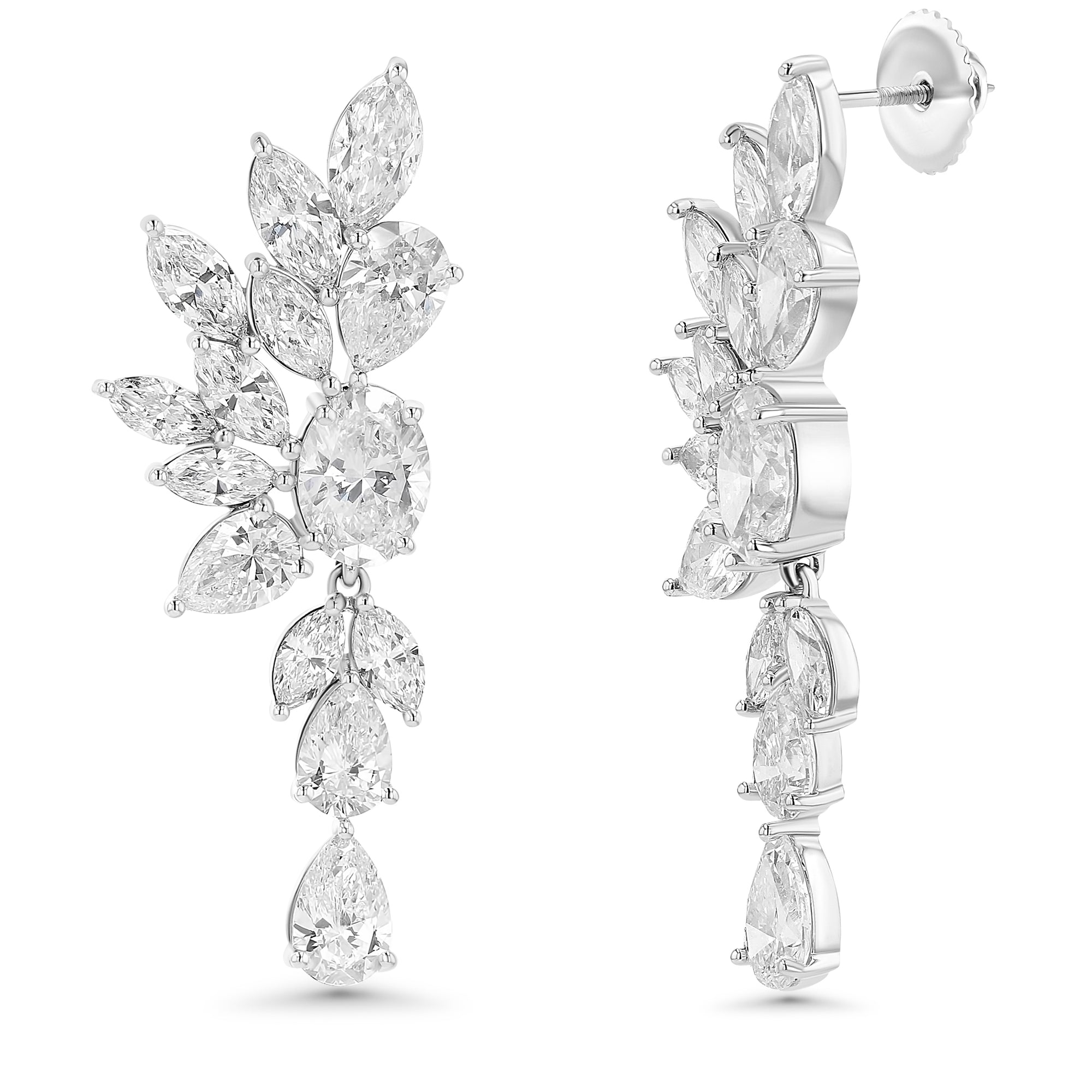 Fancy Design Cluster Dangle Earrings 10.22 ctw