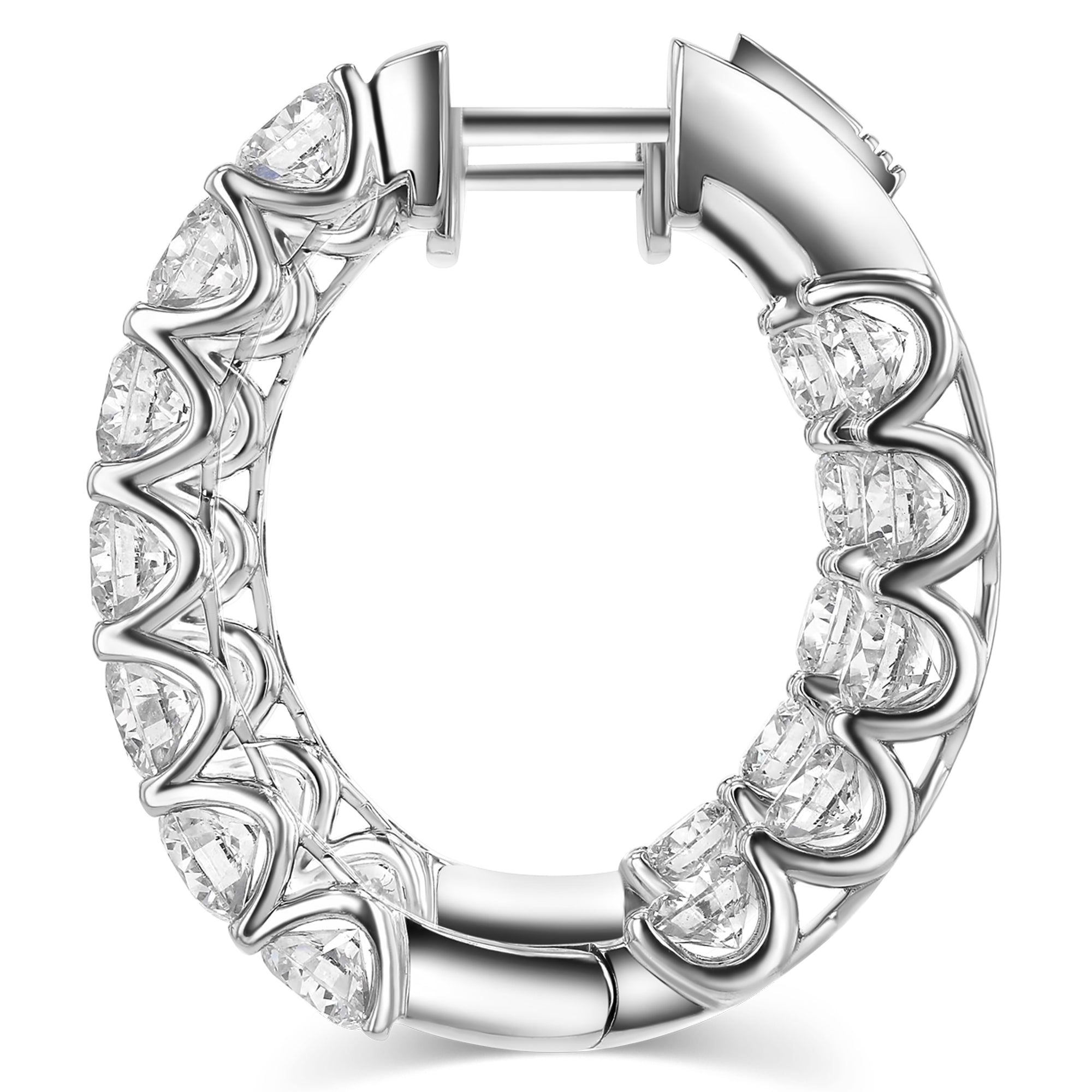 Round Inside Out Hoop Earrings 7.99Ct
