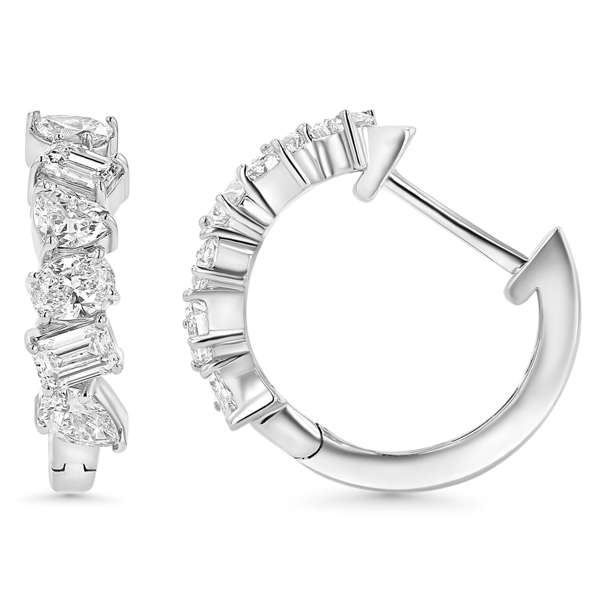 Multishape Huggie Earrings 2.03Ct