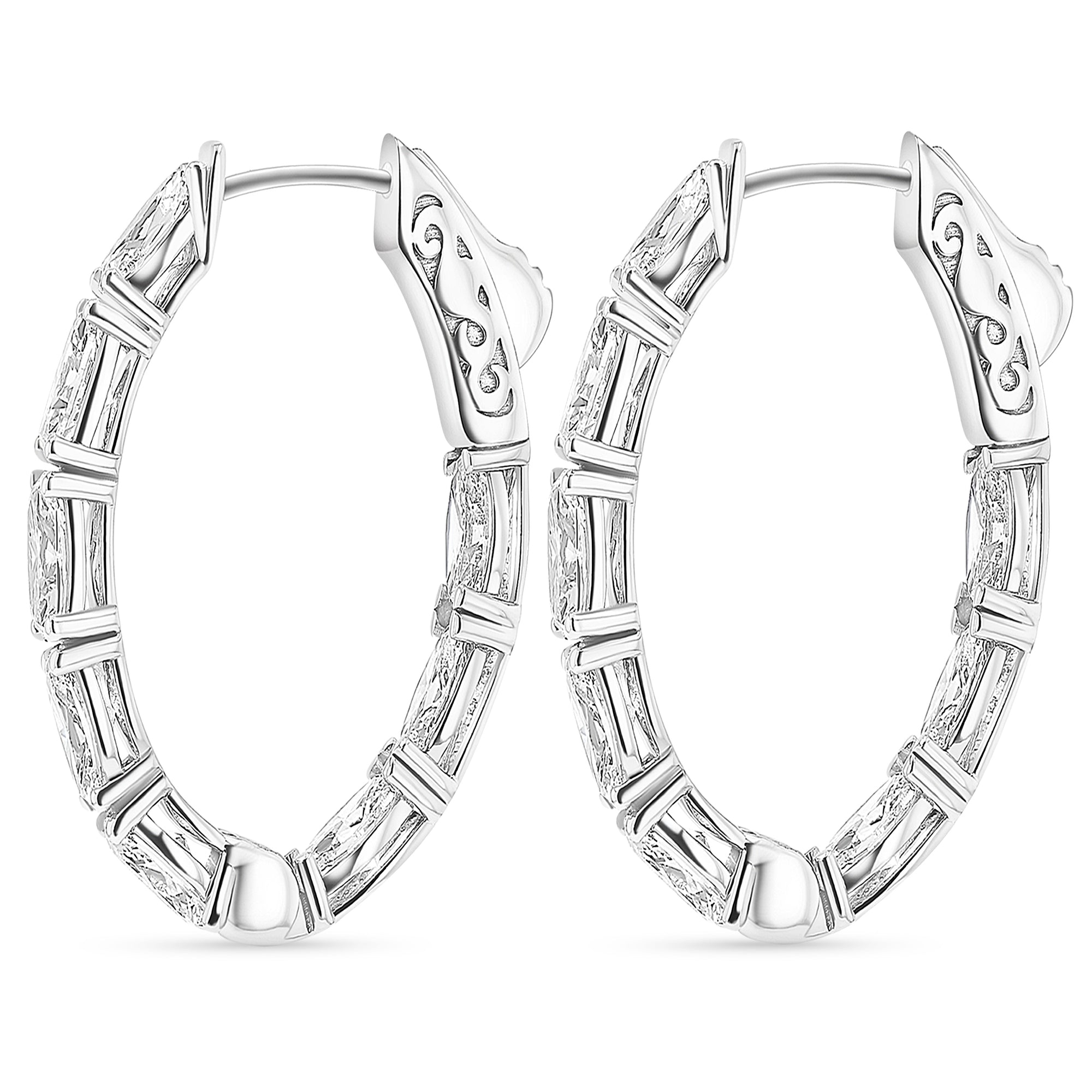 Earrings inside Out Oval 4.8Ct