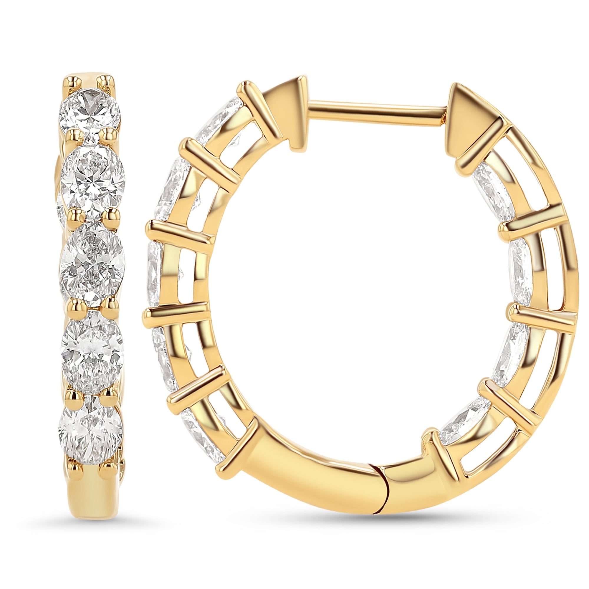 Oval Inside Out Huggie Earrings 2.47 ctw