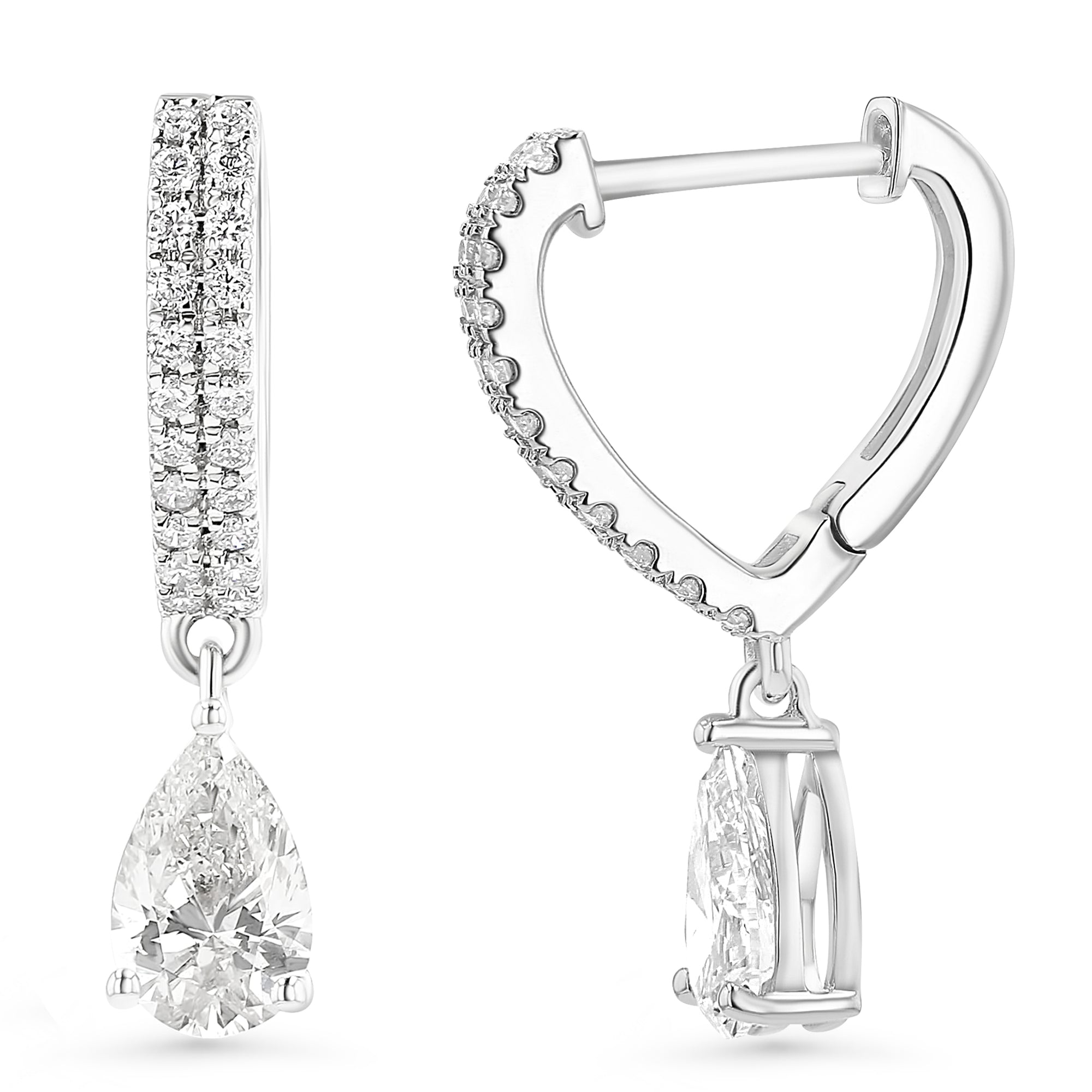 Pear Huggie Earrings 2 ctw