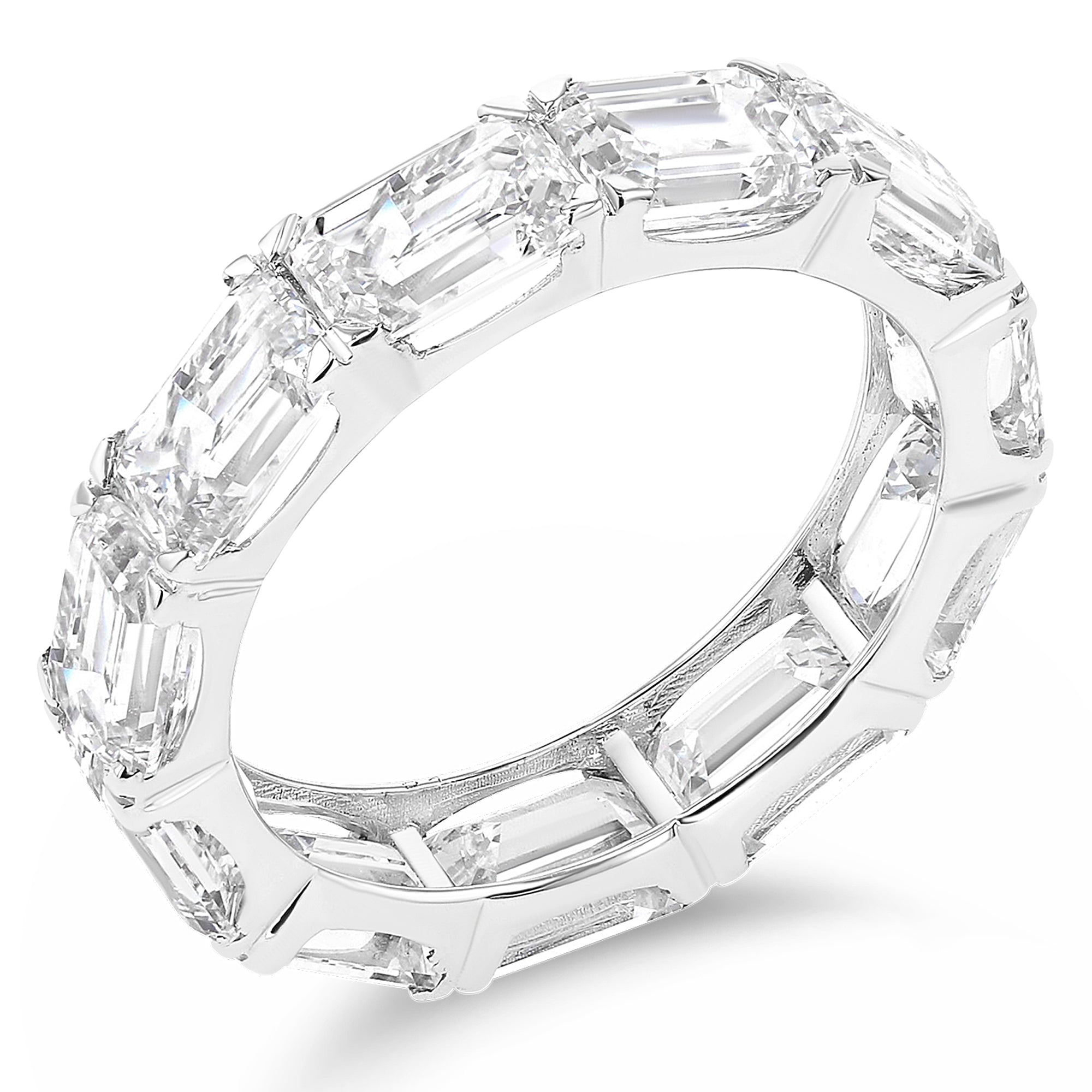 East West Emerald Eternity Band 8Ct