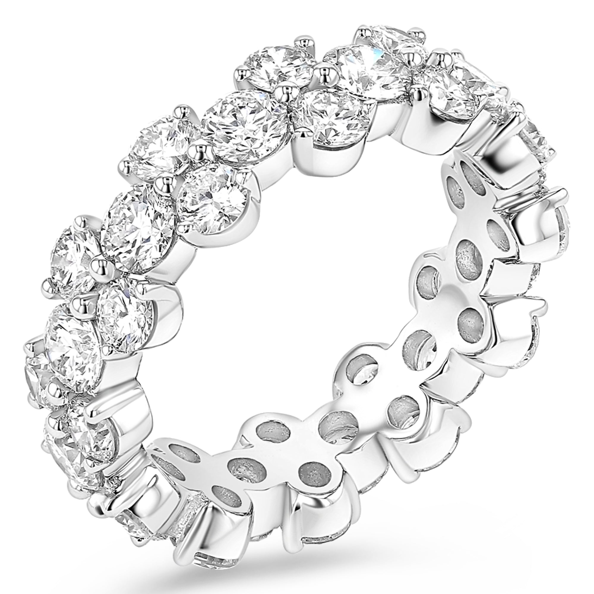 Fancy Round Alternating Eternity Band 3.97Ct