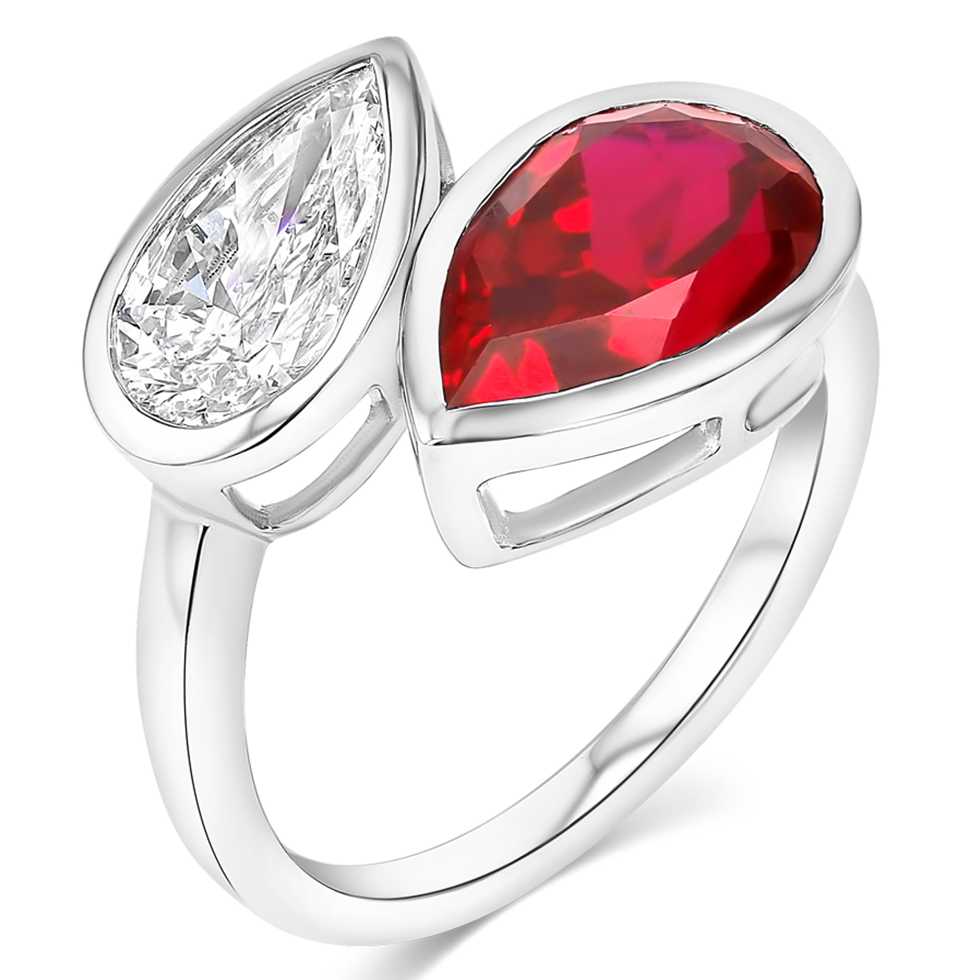 Double Pear Red Ring
