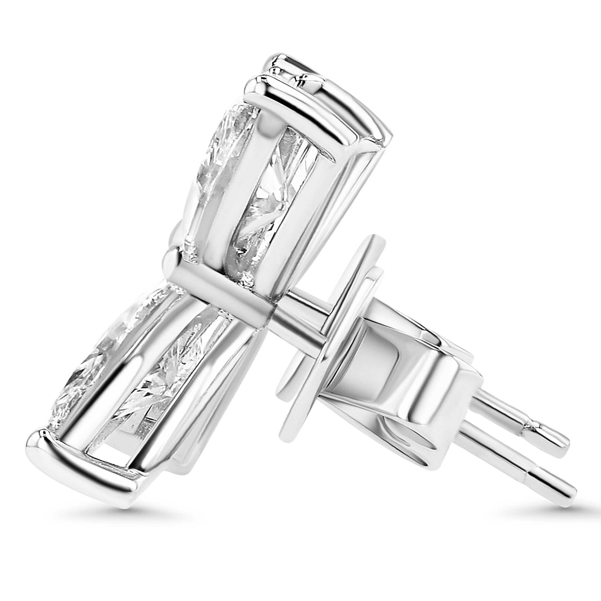 Marquise Flower Stud Earrings 4.6 CTW