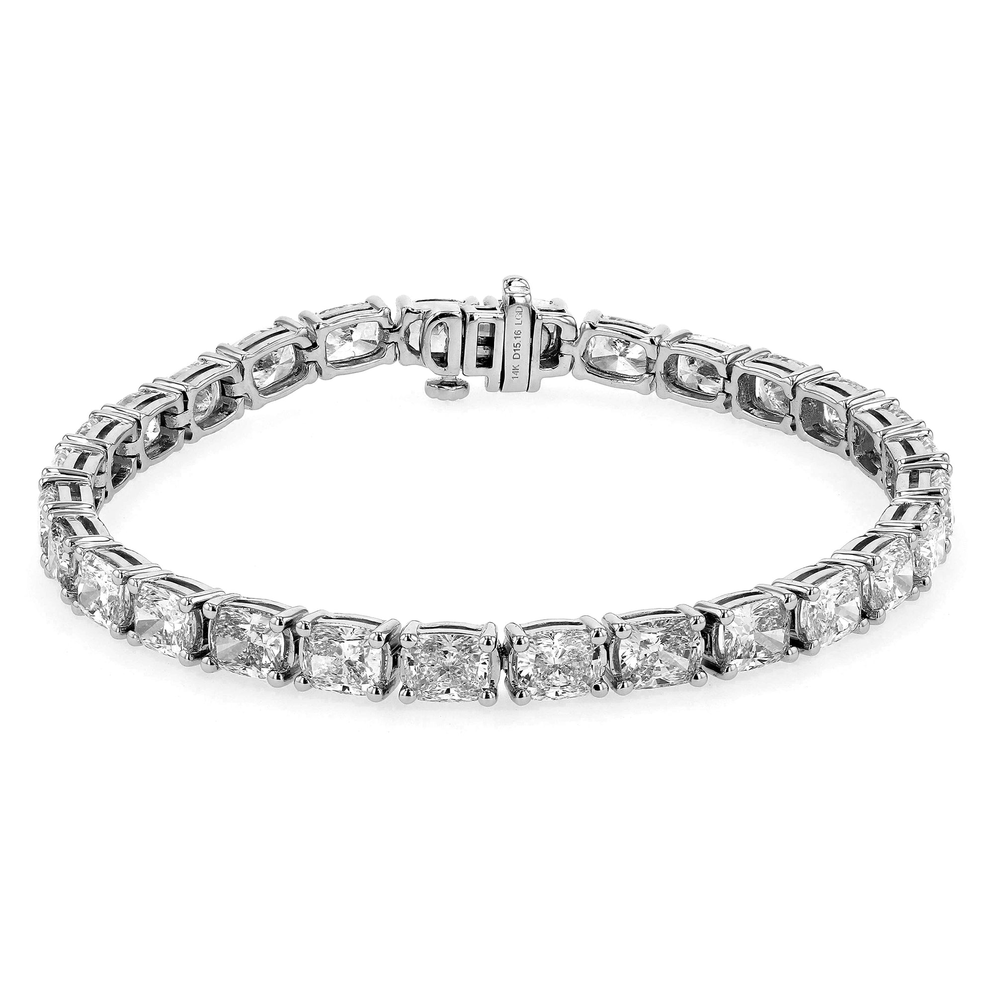 Tennis Bracelet Oval East West 15.16Ct