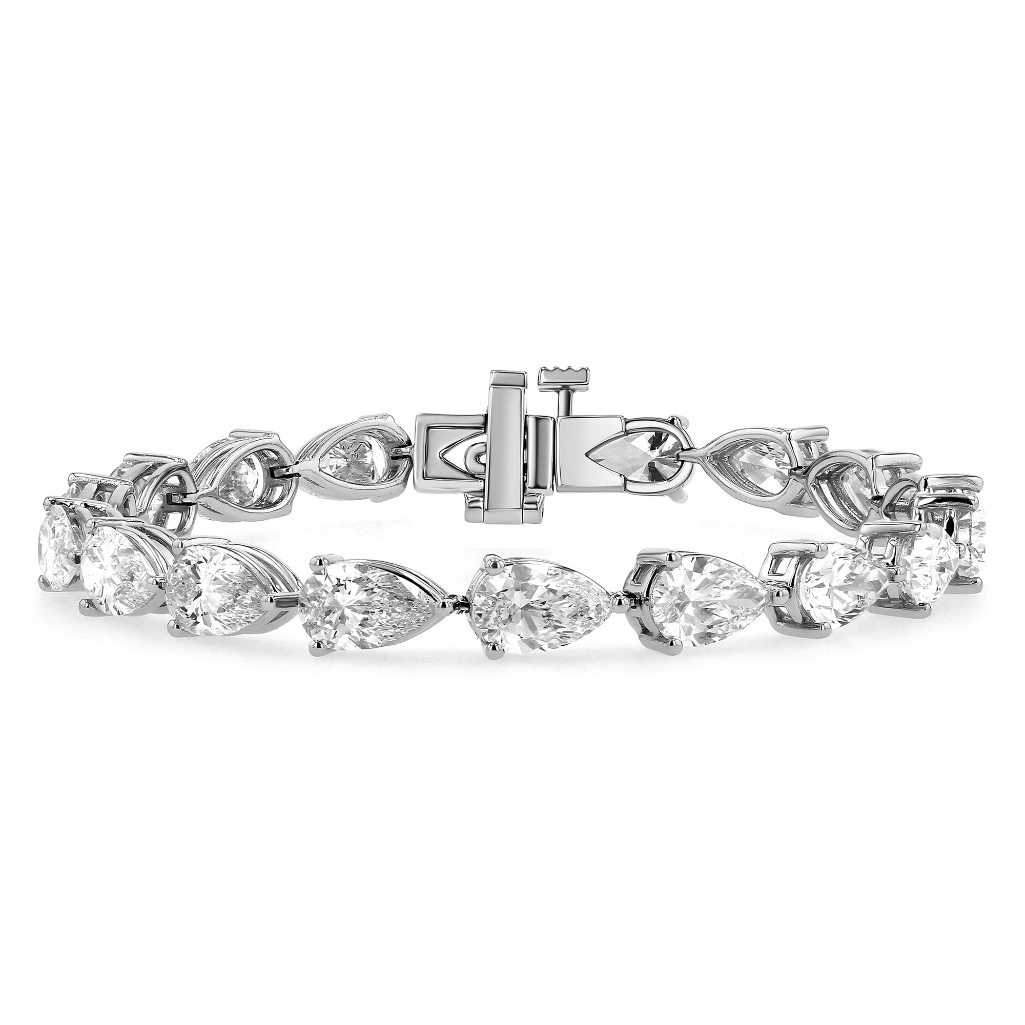 Tennis Bracelet Pear East West 18Ct