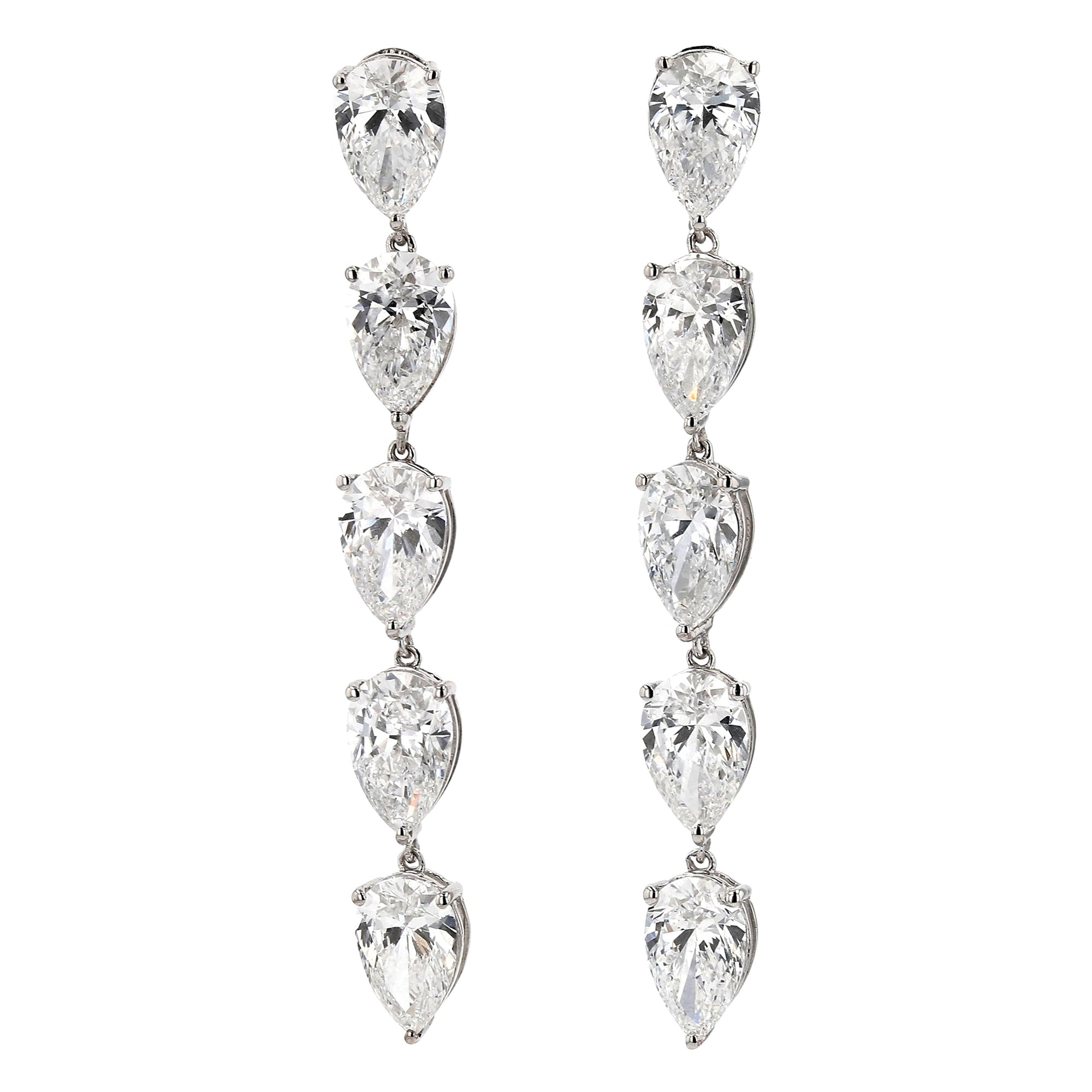 5 Pear Drop Earrings 5.66 ctw