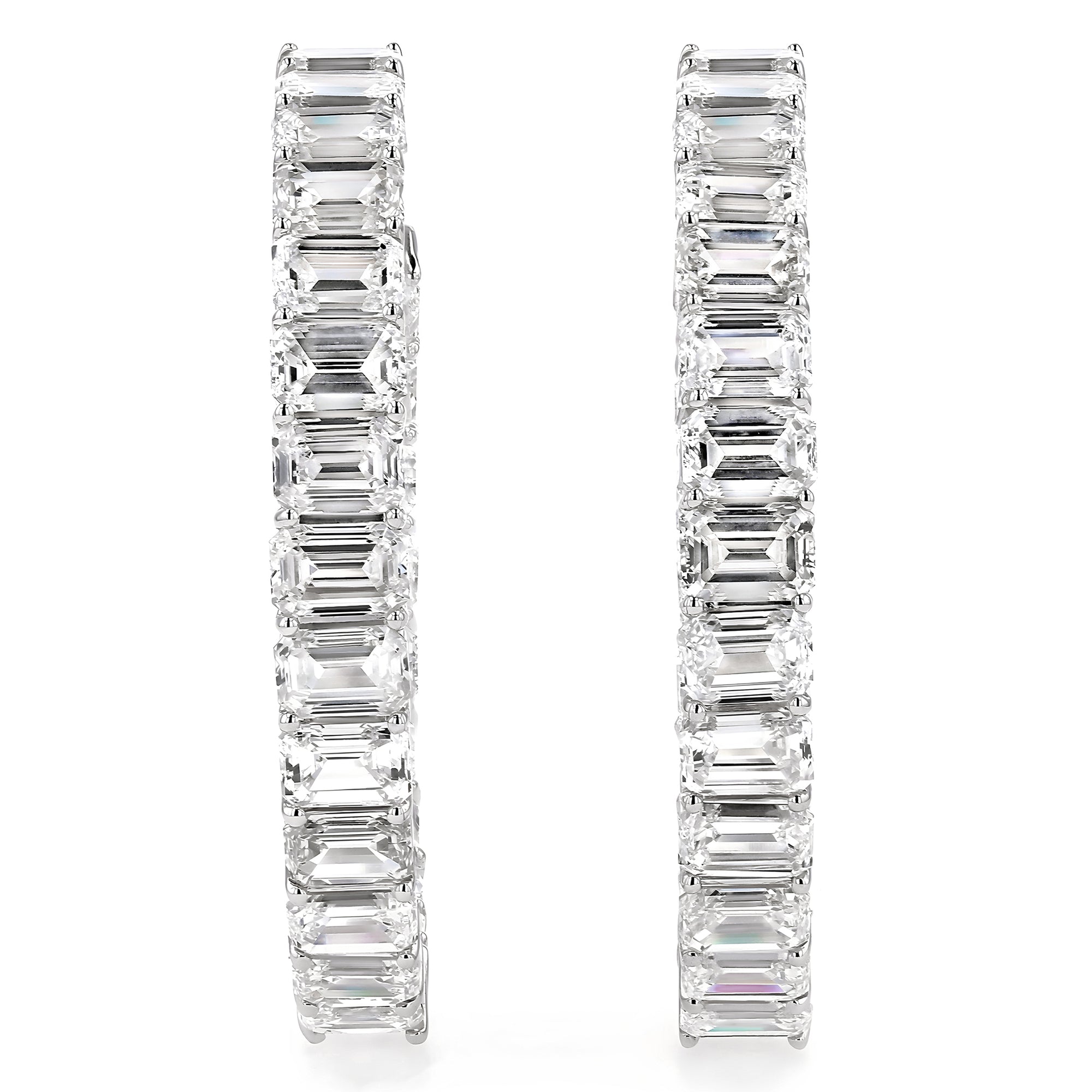 Emerald Cut Hoop Earrings 17.21 ctw