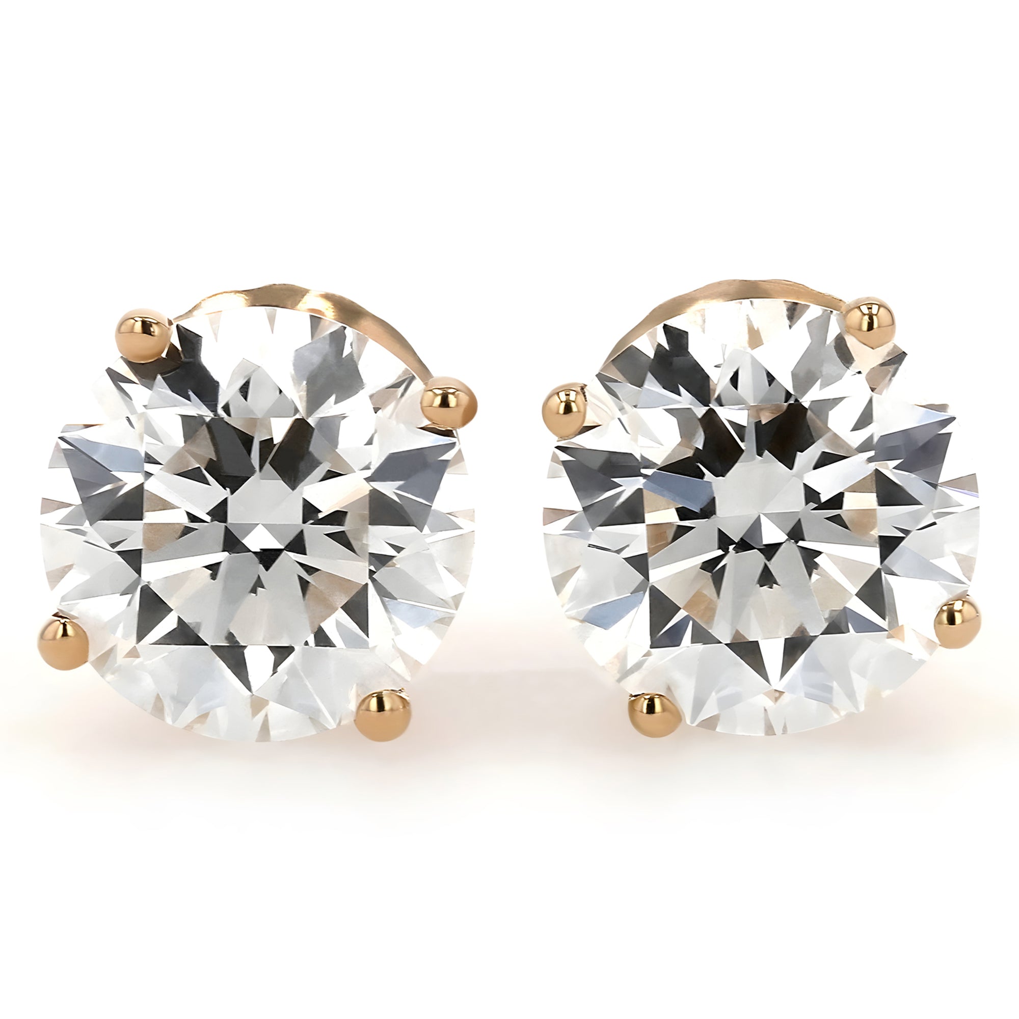 GIA Certified Round Stud Earrings Four-Prong