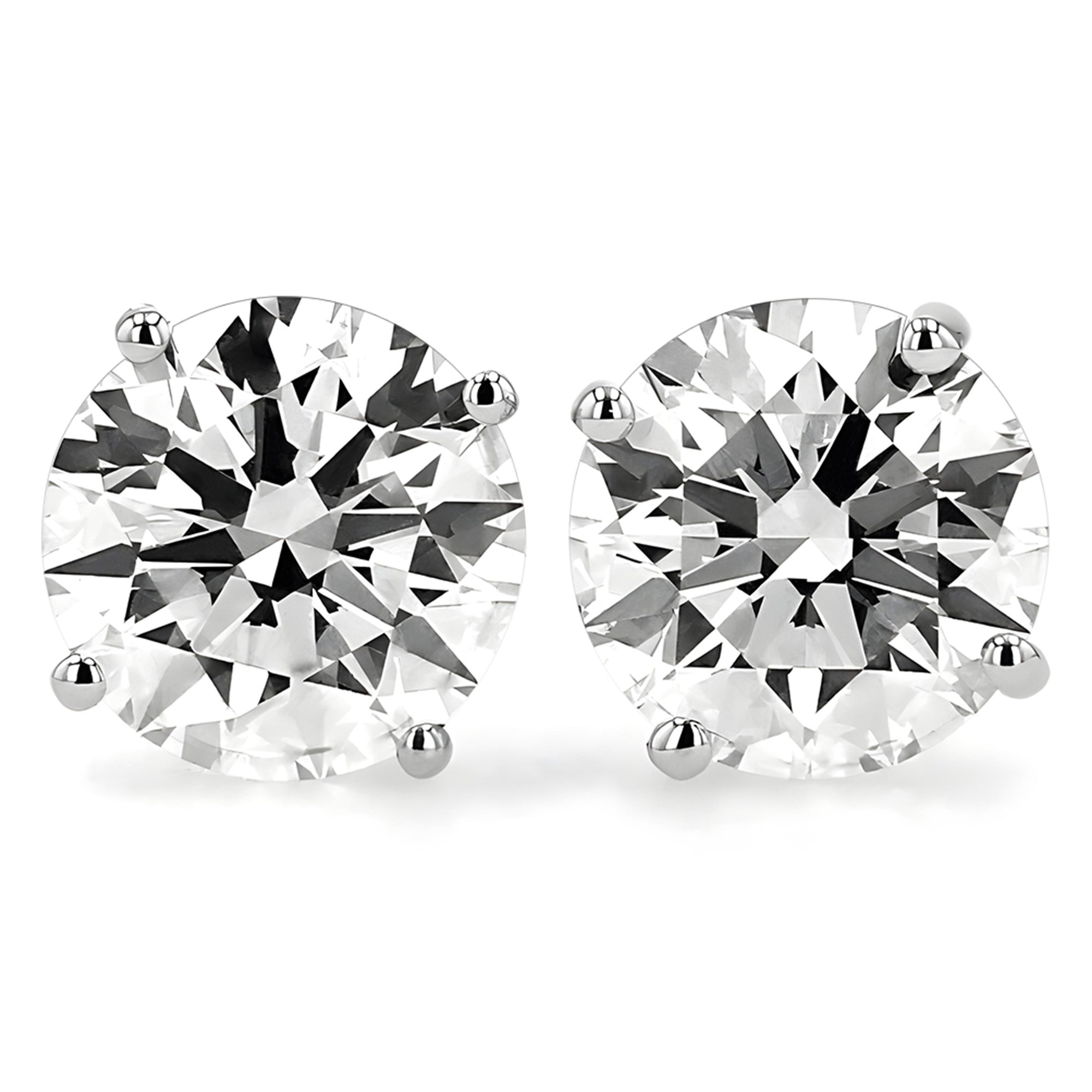 GIA Certified Round Stud Earrings Four-Prong