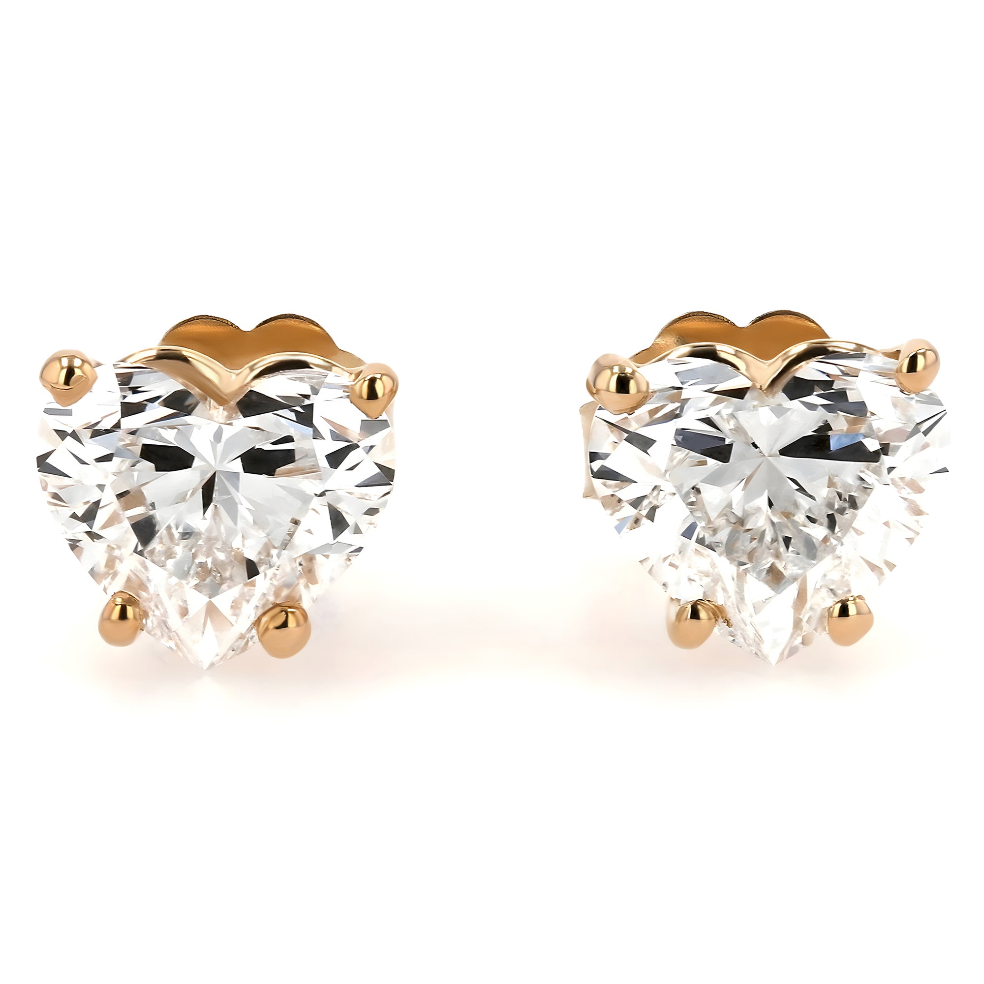 GIA Certified Heart Stud Earrings