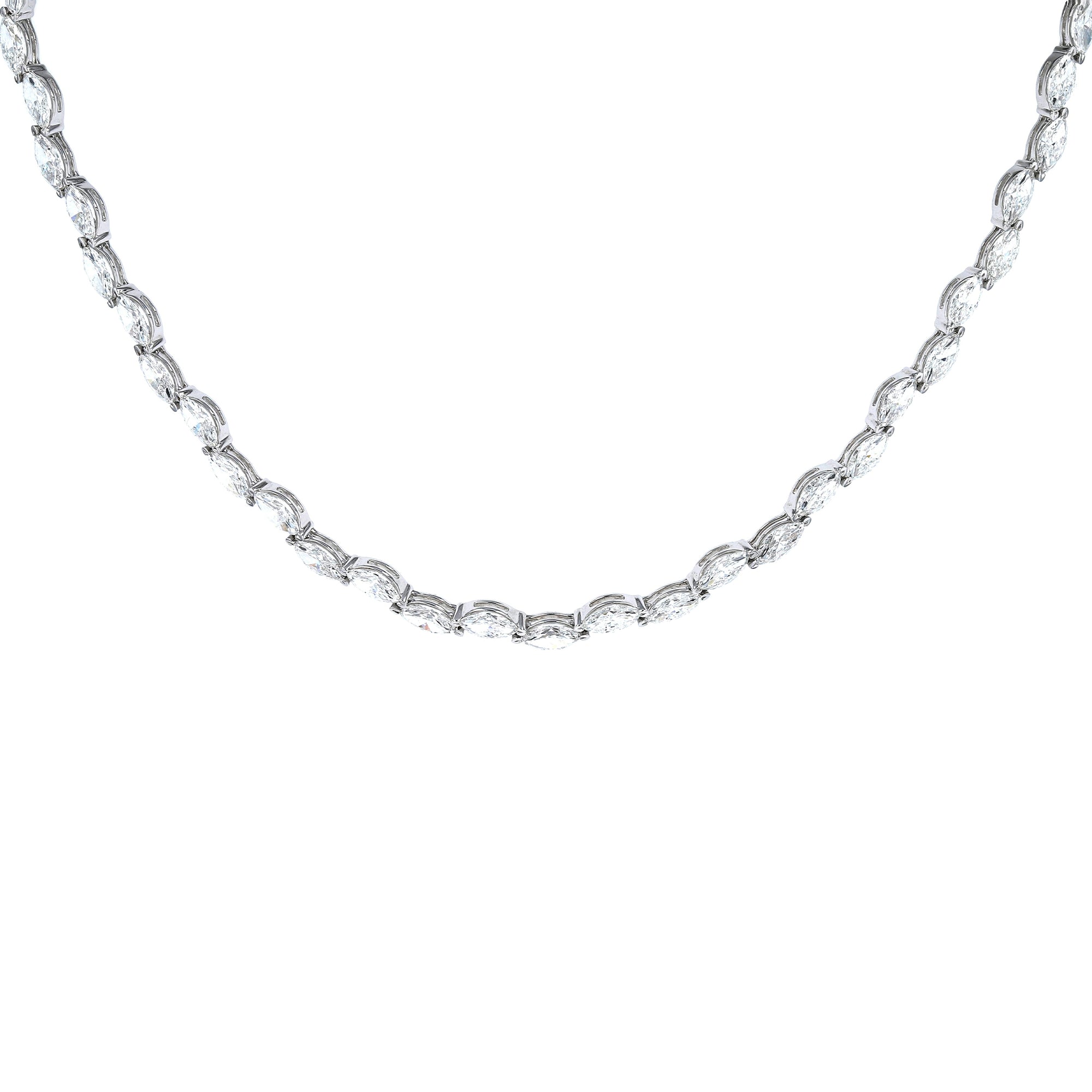 Marquise Staggered Necklace 31.27Ct
