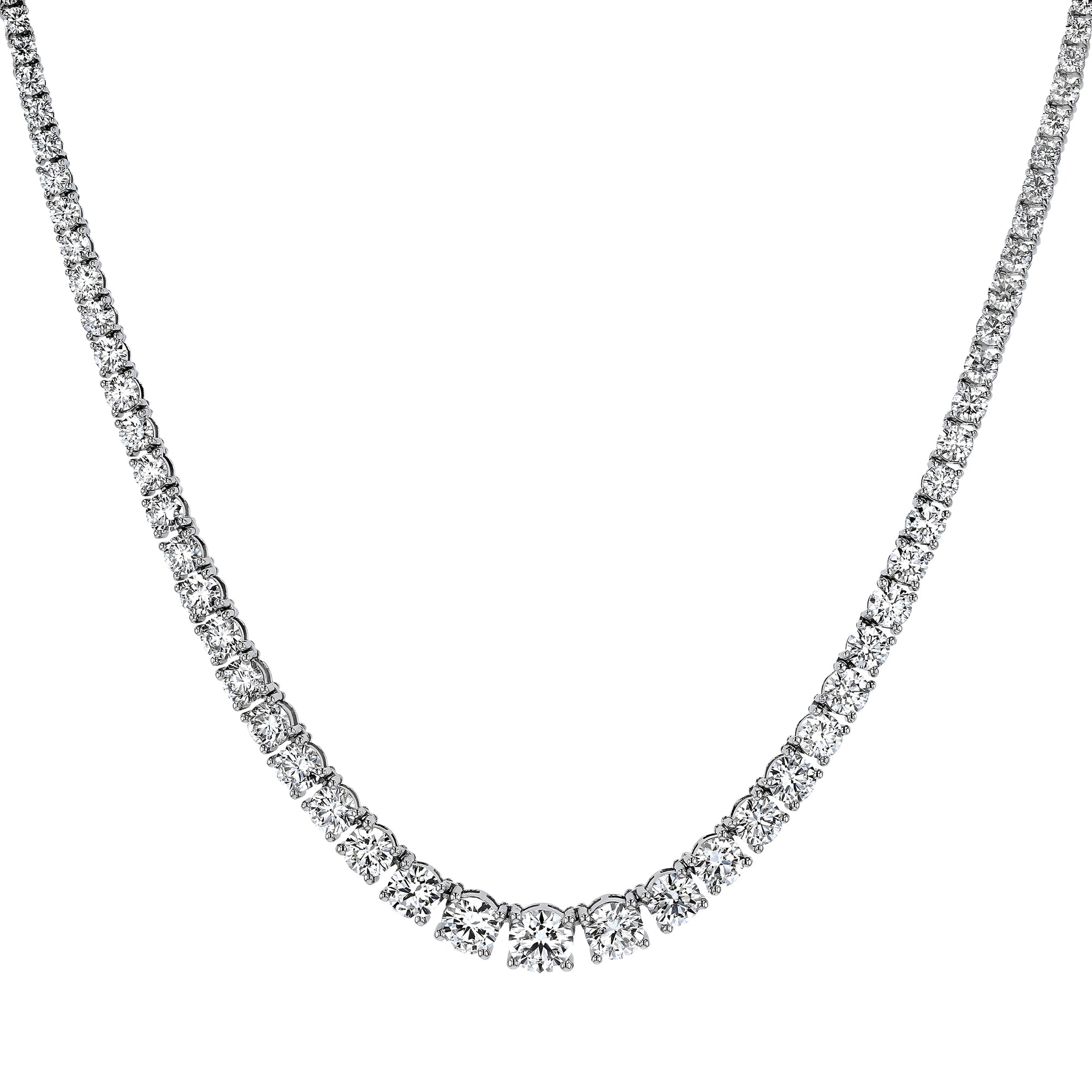 Round Graduated Tennis Necklace 17.53Ct