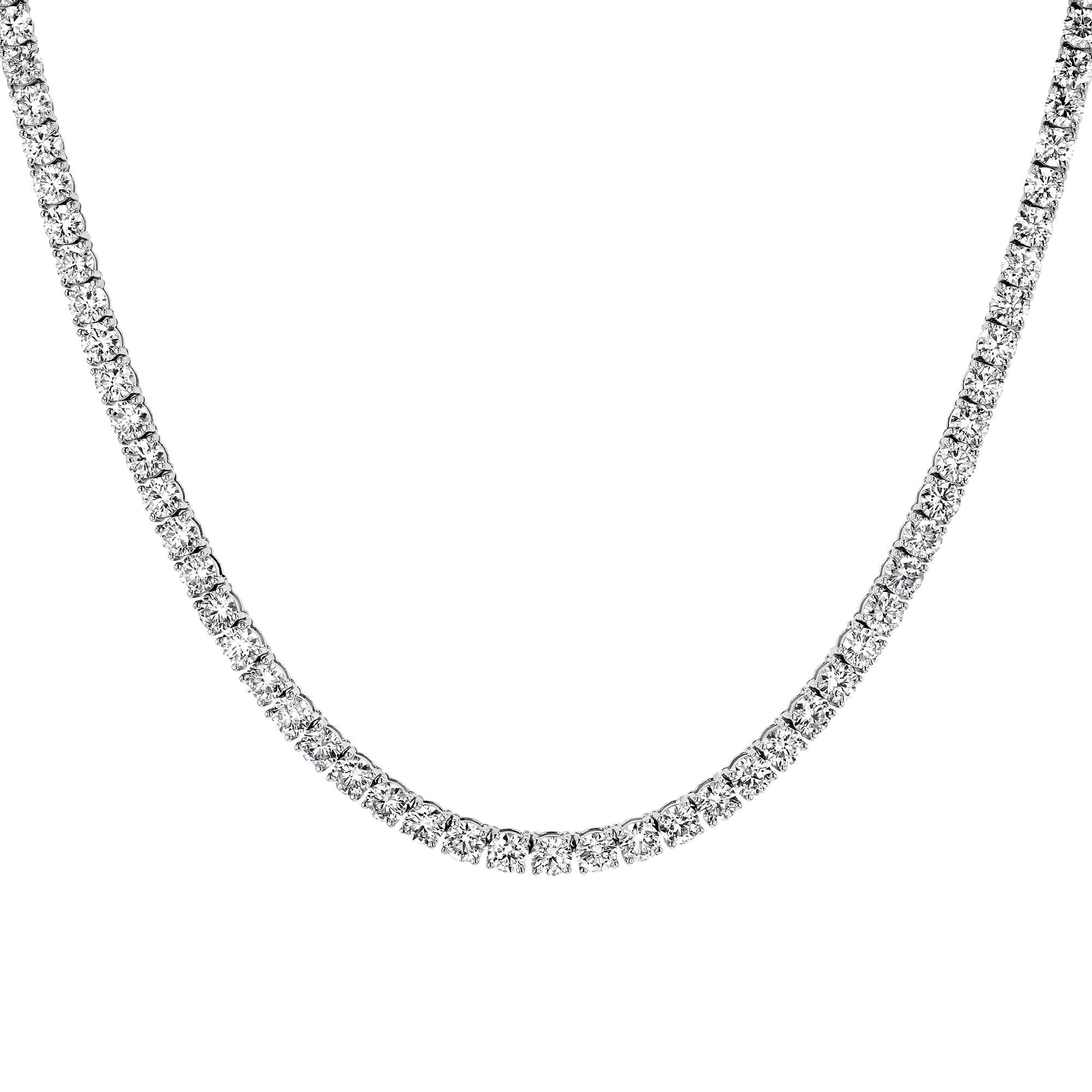 Round Tennis Necklace 24.14Ct