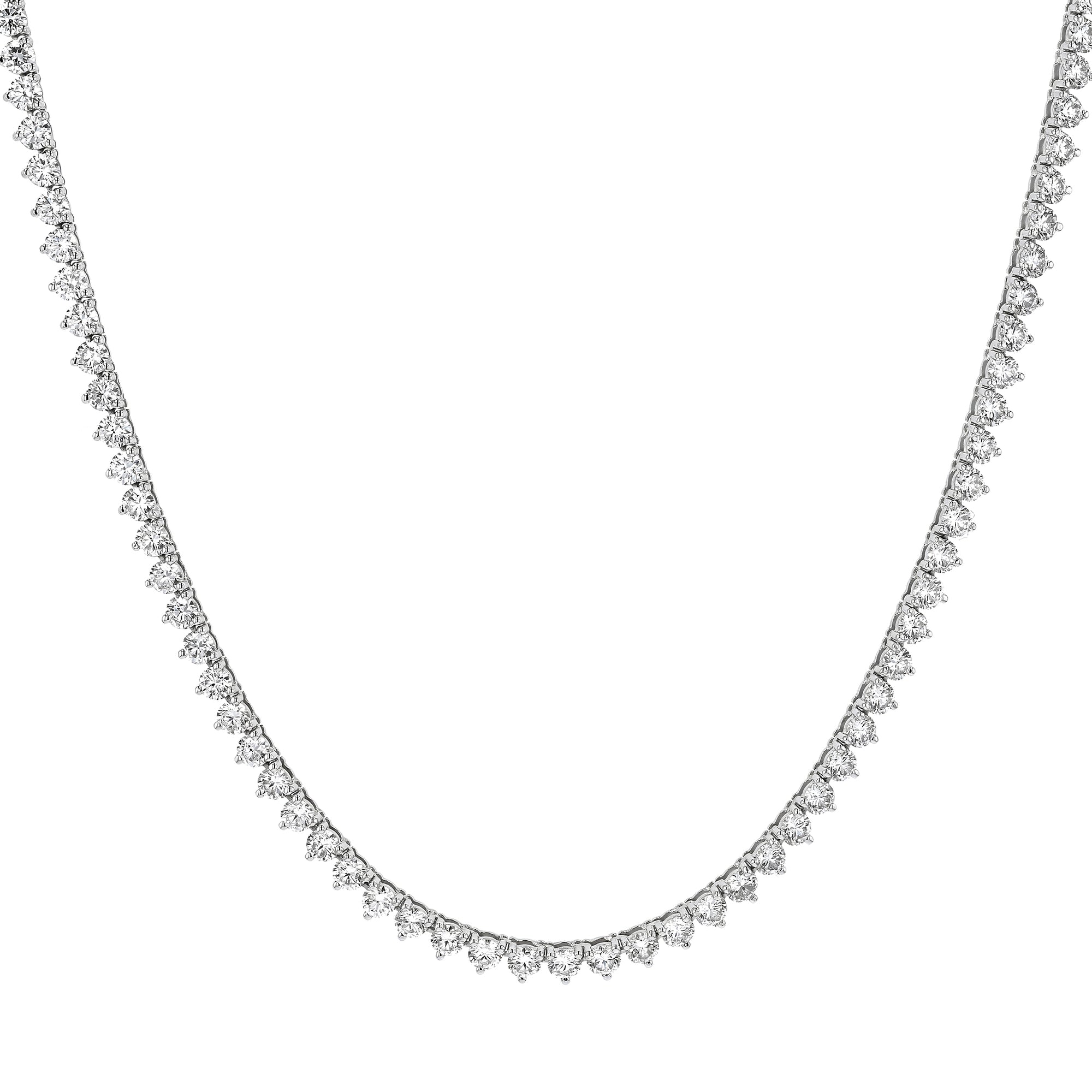 Necklace Round Tennis 3 Prong 15.7Ct