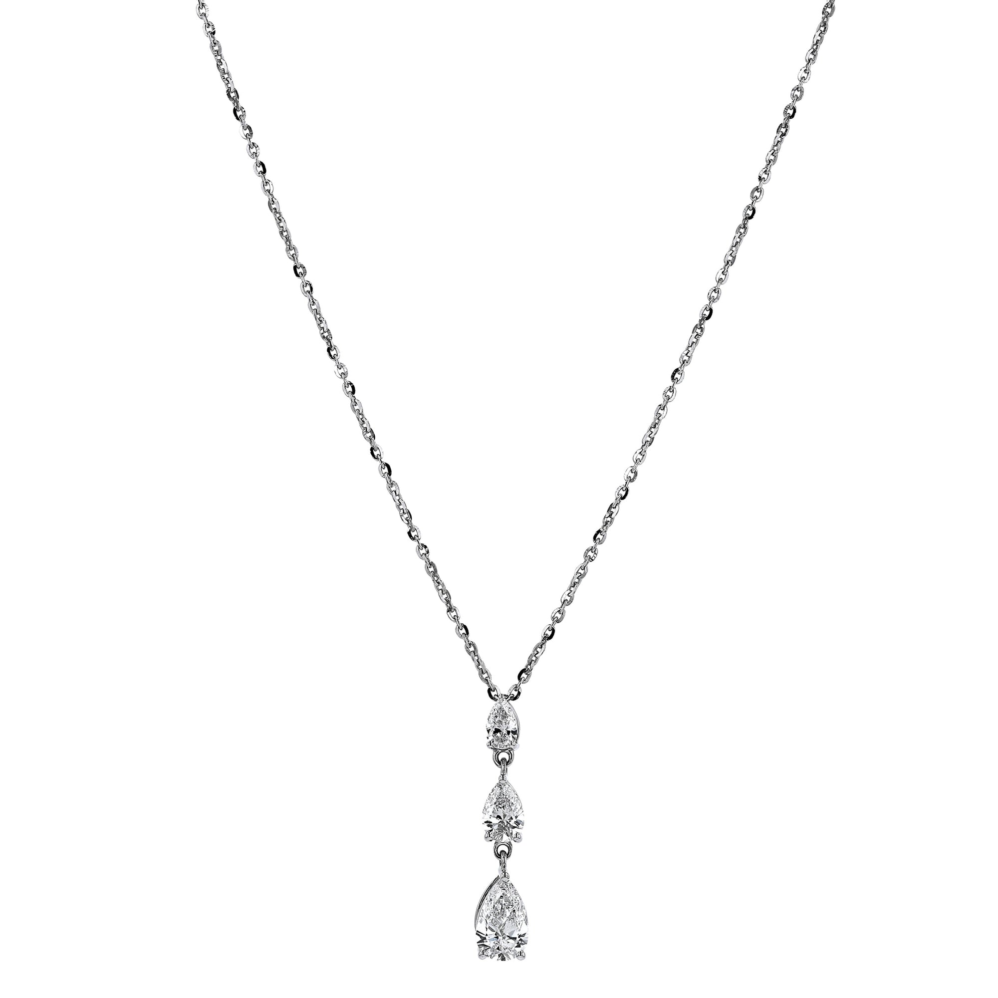 Pear Triple Pendant Necklace 1.27Ct