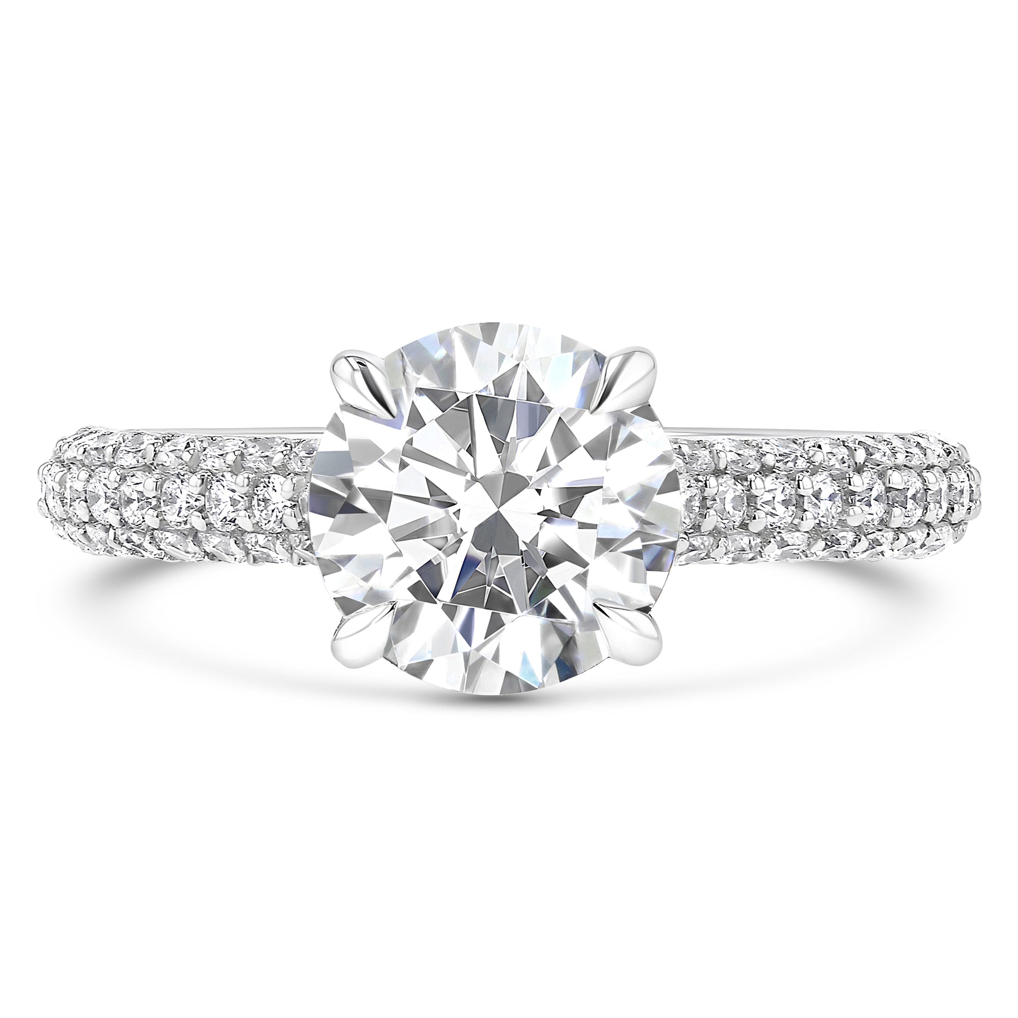 Round with 3 Row Diamond Pave