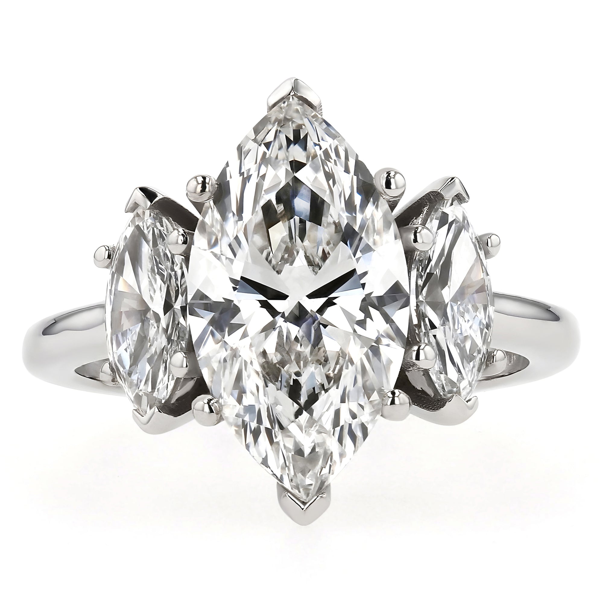 Three Stone Marquise Ring 3.28Ct