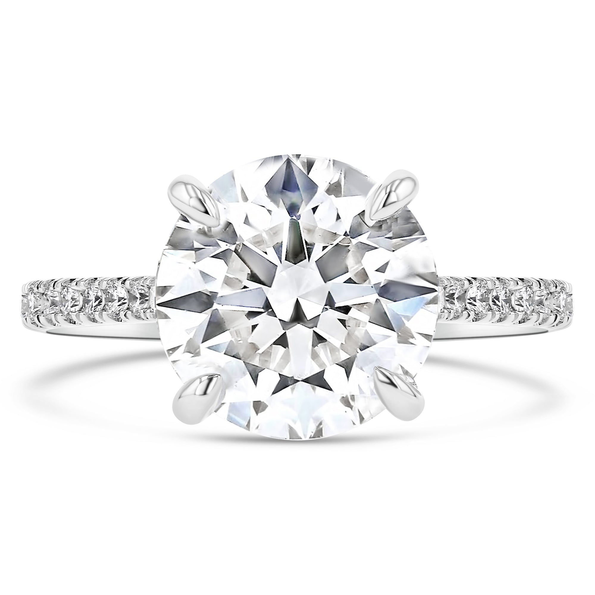 Round Hidden Halo Half Pave Engagement