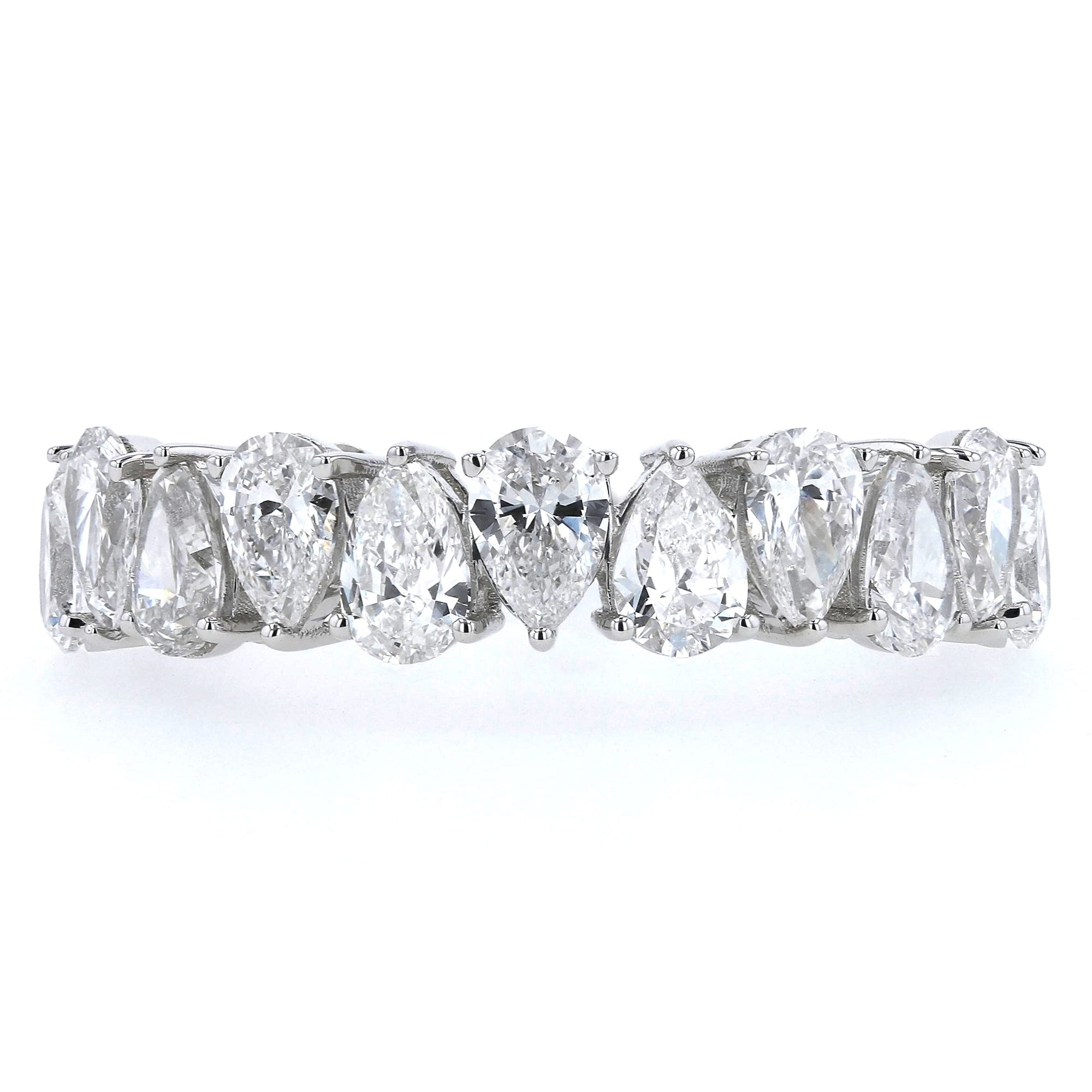 North-South Pear Shaped Half Eternity Band