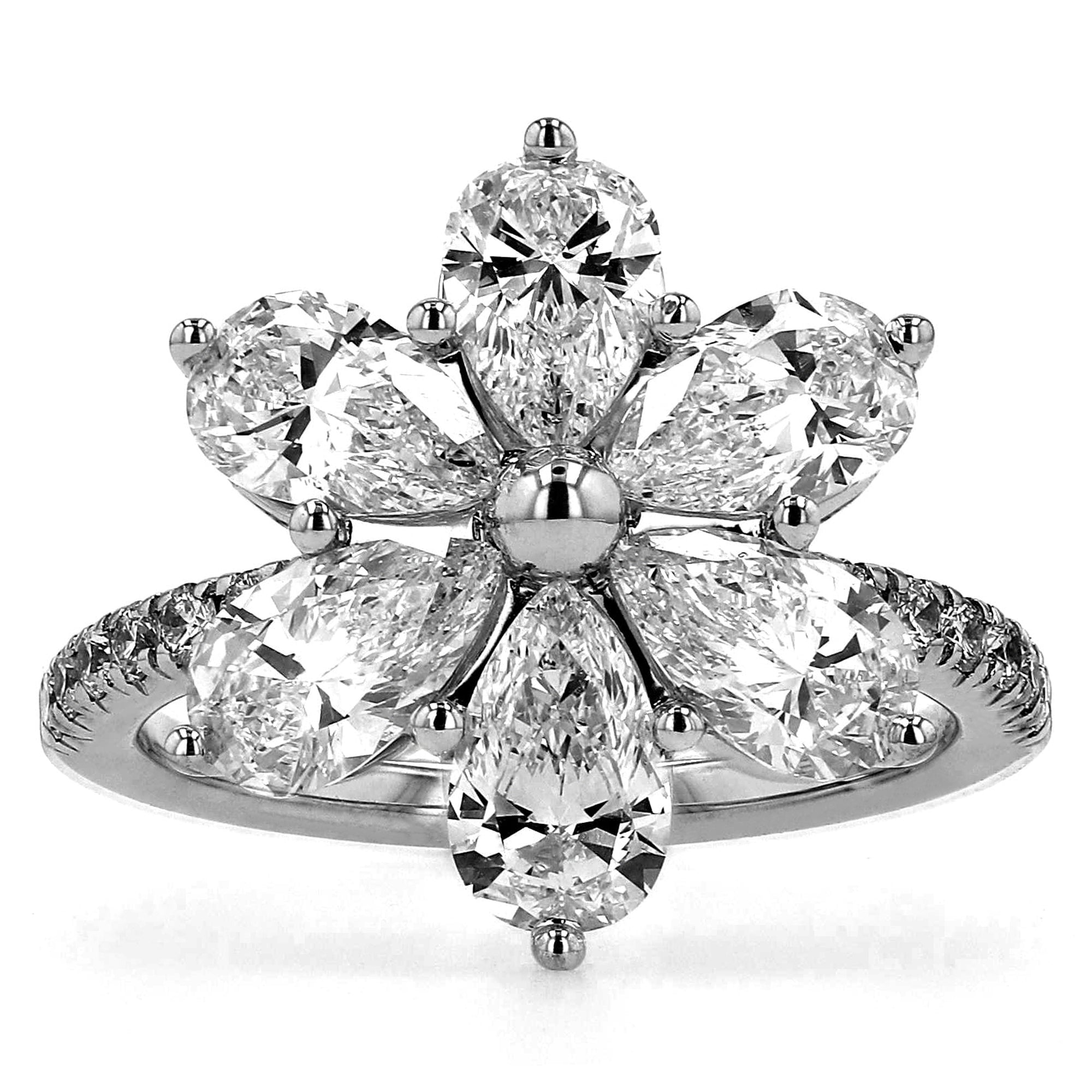 Pear Flower Ring 3.4 CTW