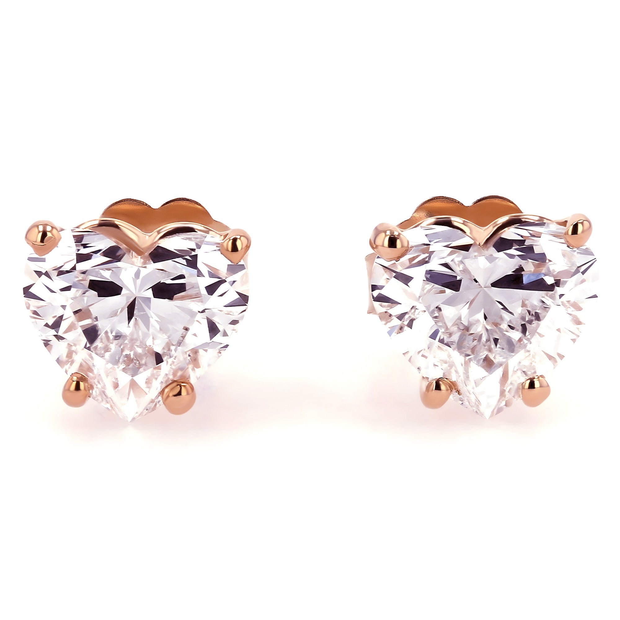 GIA Certified Heart Stud Earrings
