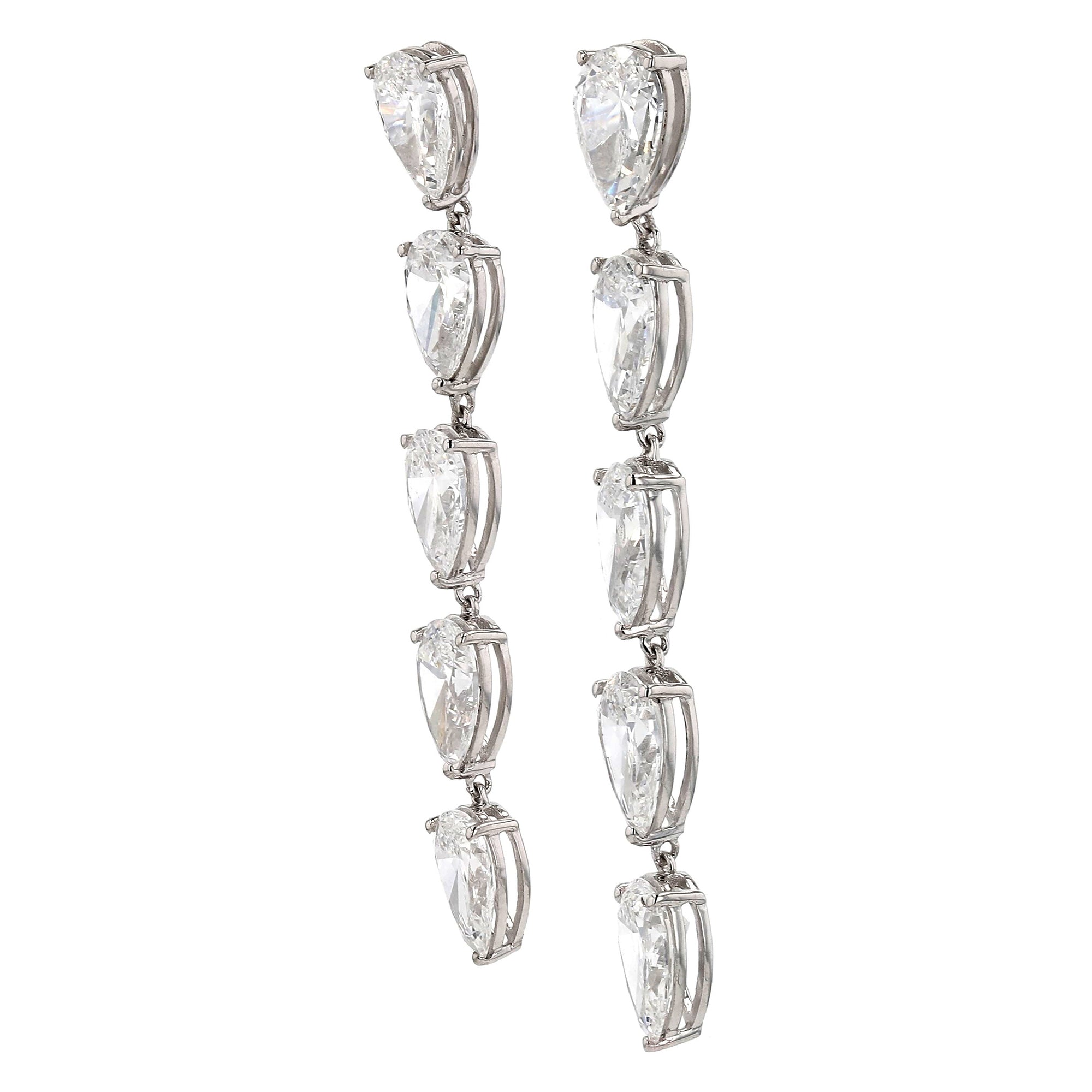 5 Pear Drop Earrings 5.66 ctw
