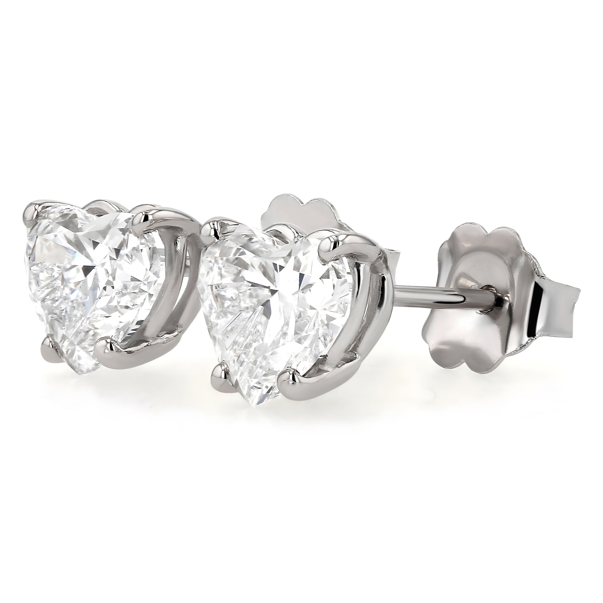 GIA Certified Heart Stud Earrings