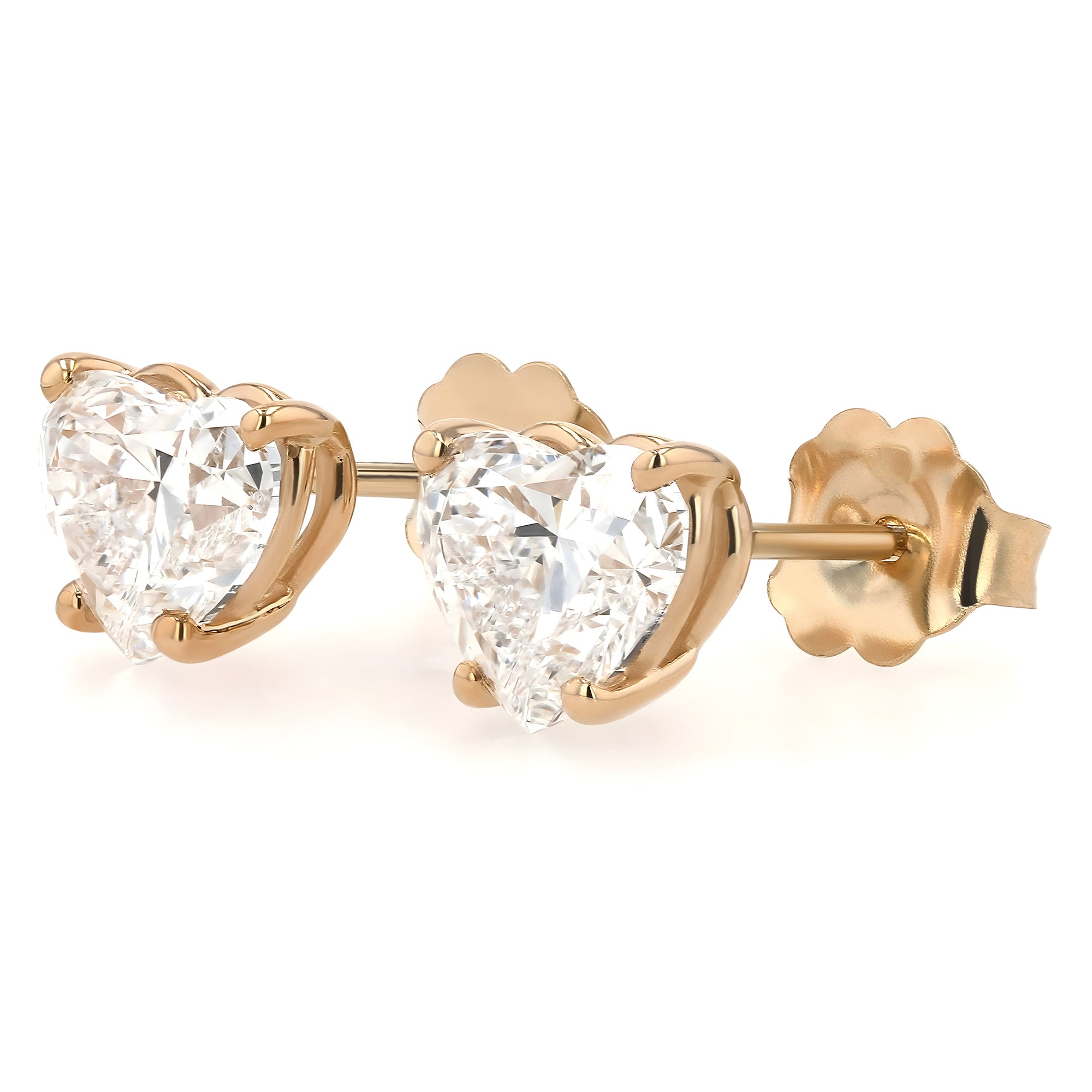 GIA Certified Heart Stud Earrings