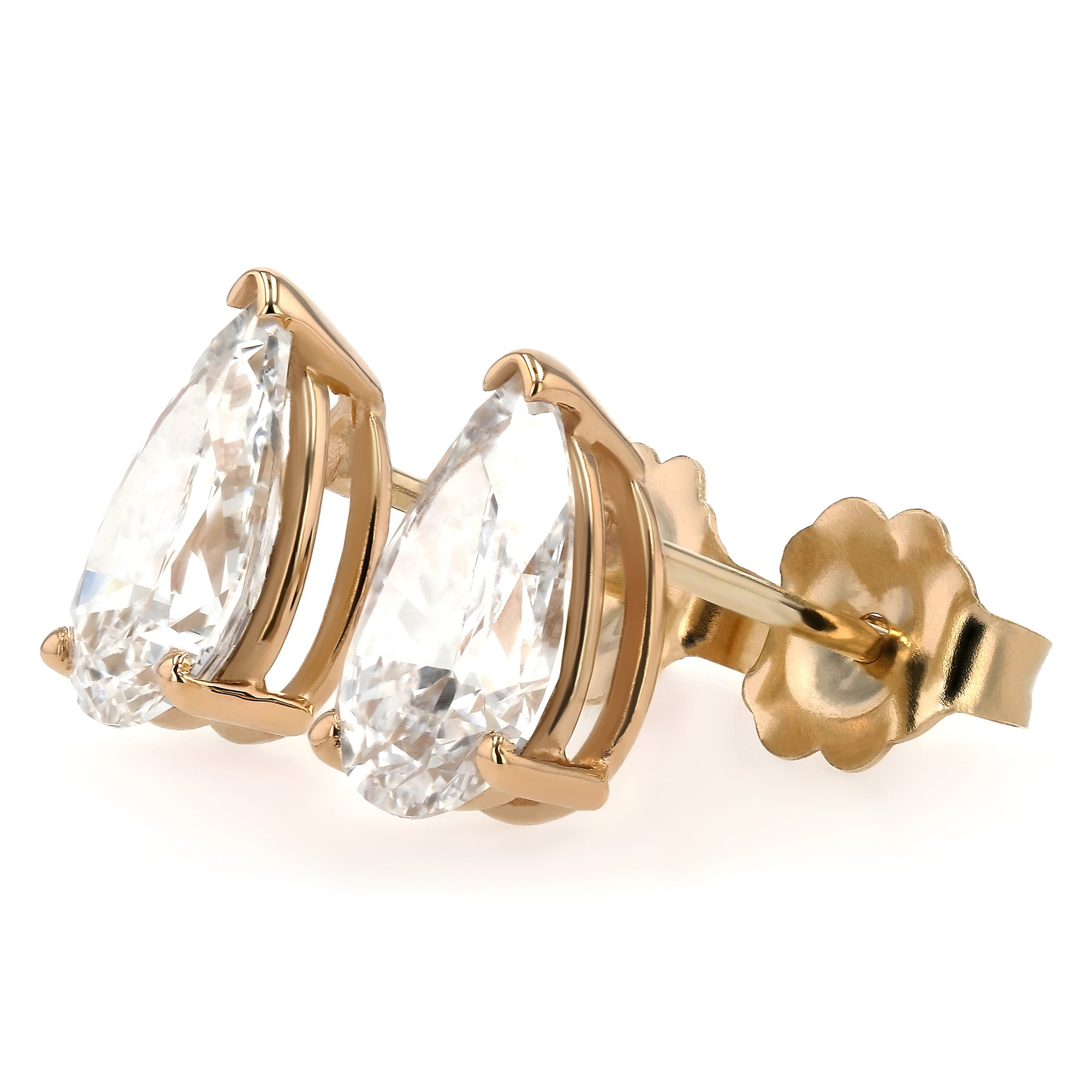 GIA Certified Pear Stud Earrings