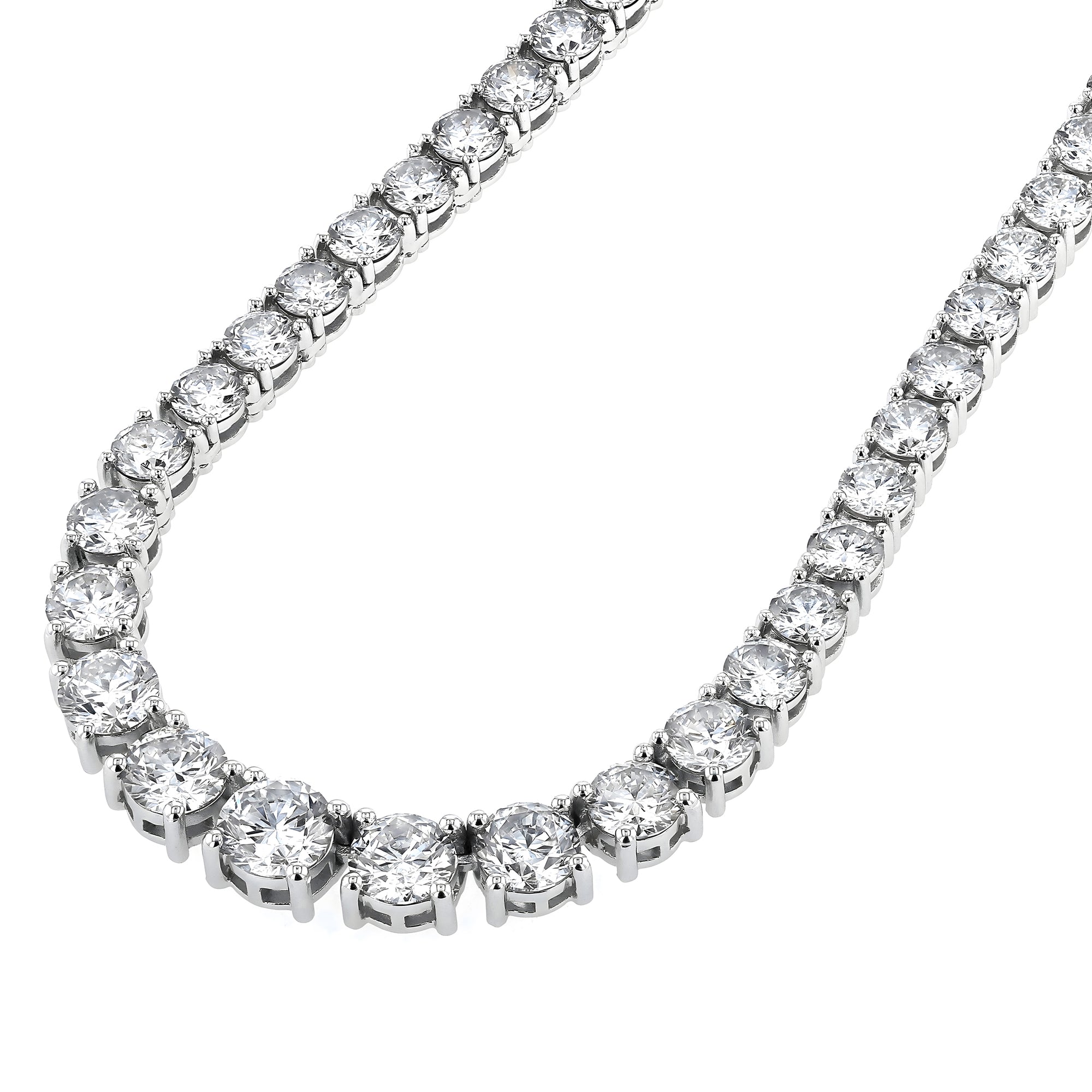 Round Graduated Tennis Necklace 20.22Ct