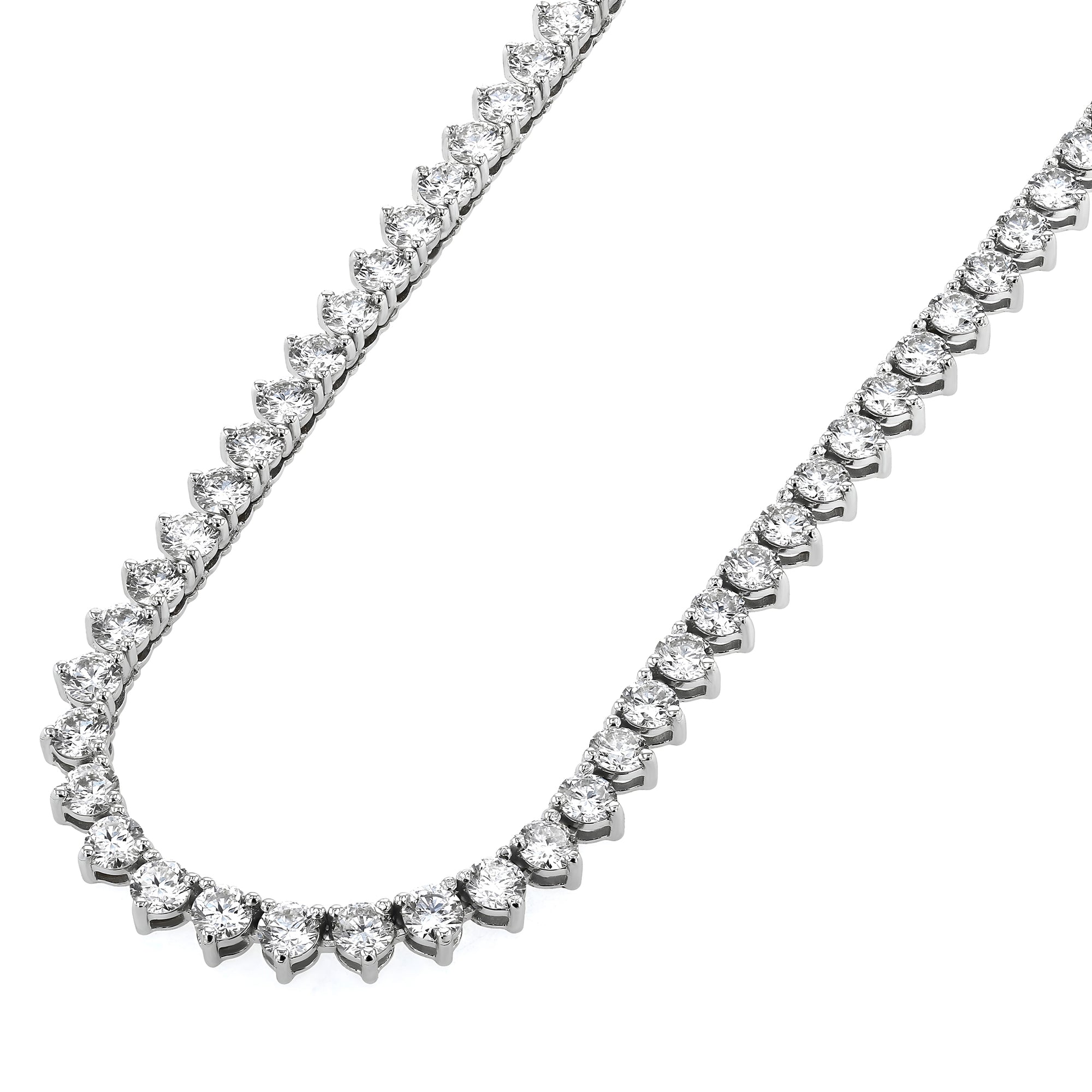 Necklace Round Tennis 3 Prong 15.7Ct
