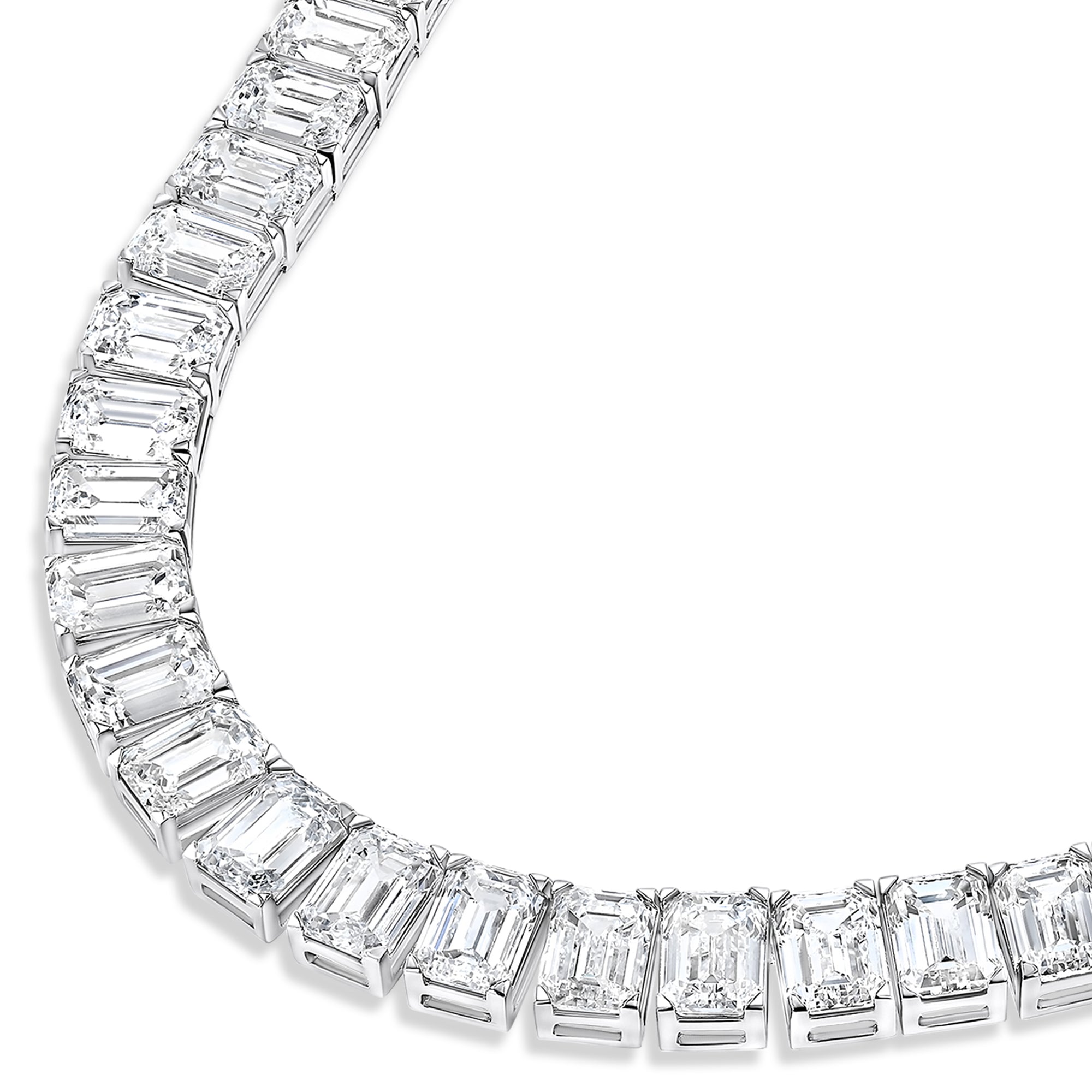 Emerald North South Necklace 73.5Ct