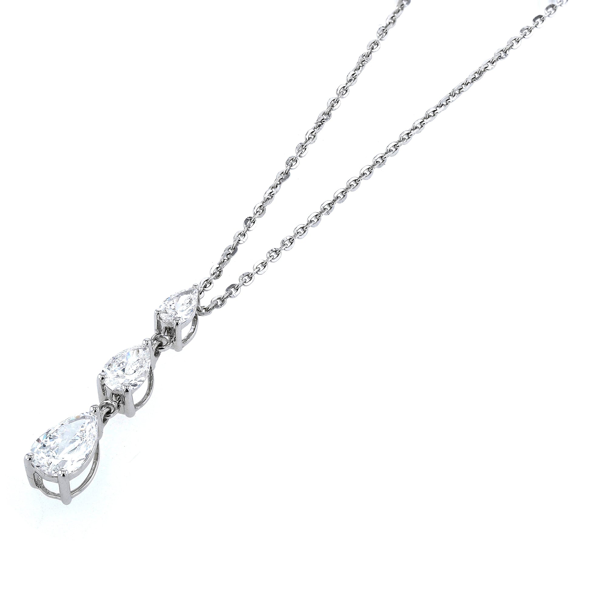 Pear Triple Pendant Necklace 1.27Ct