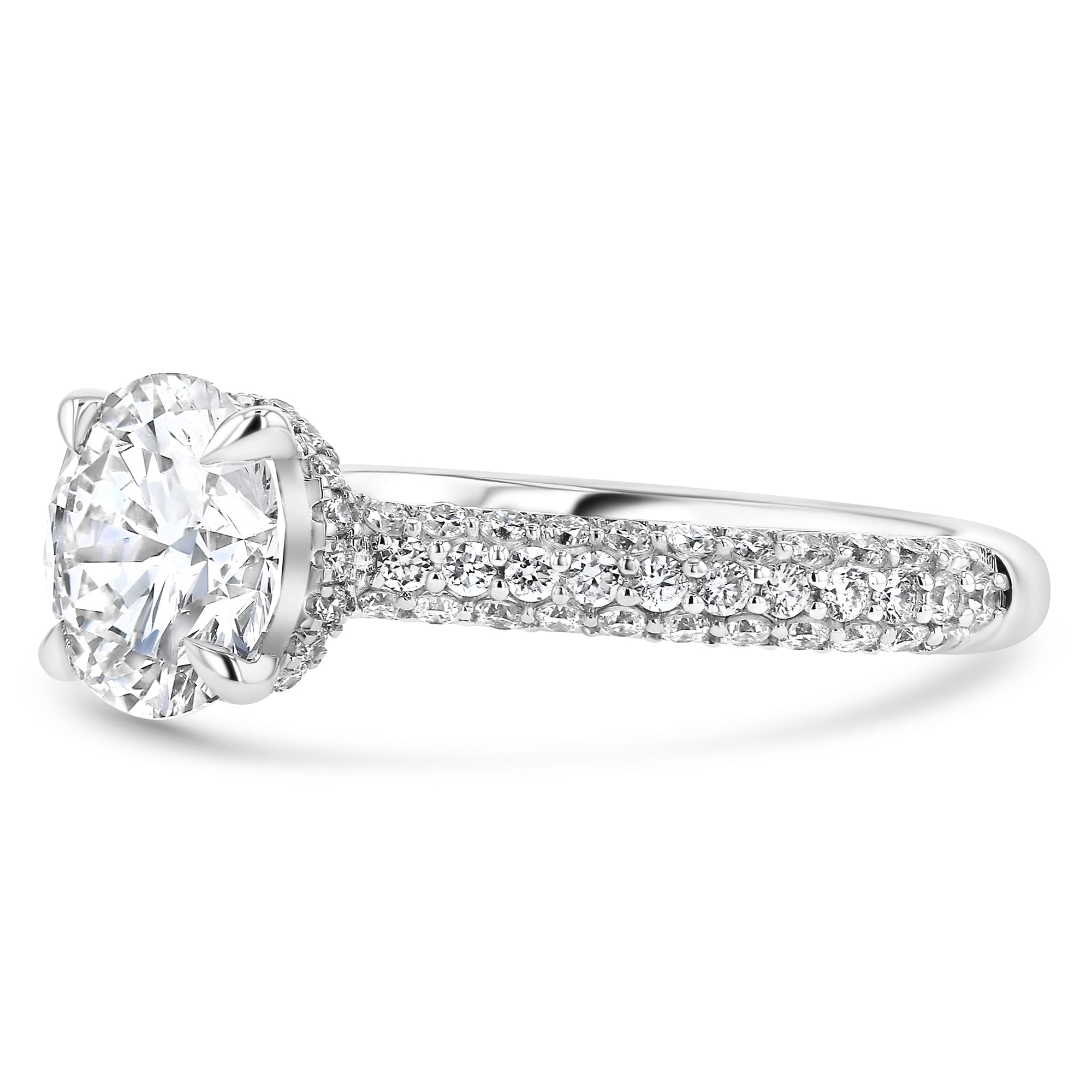 Round with 3 Row Diamond Pave
