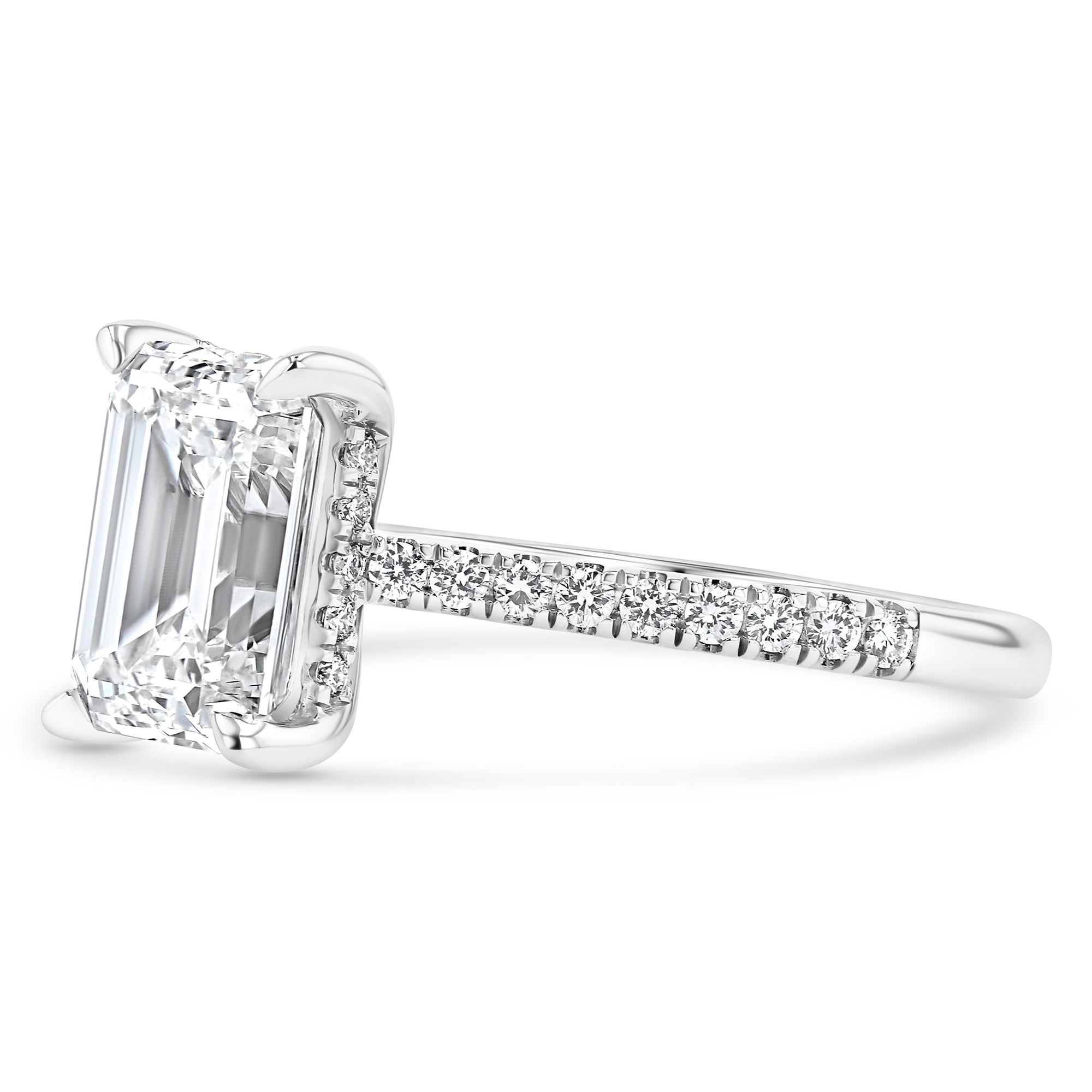 Emerald Hidden Halo Half Pave