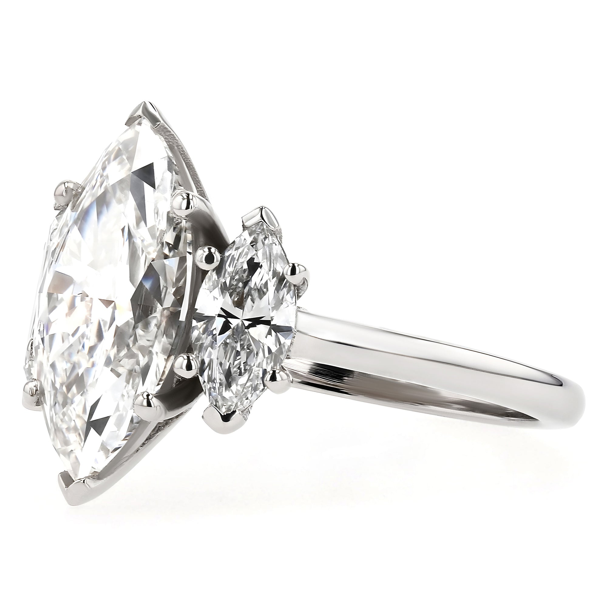 Three Stone Marquise Ring 3.28Ct