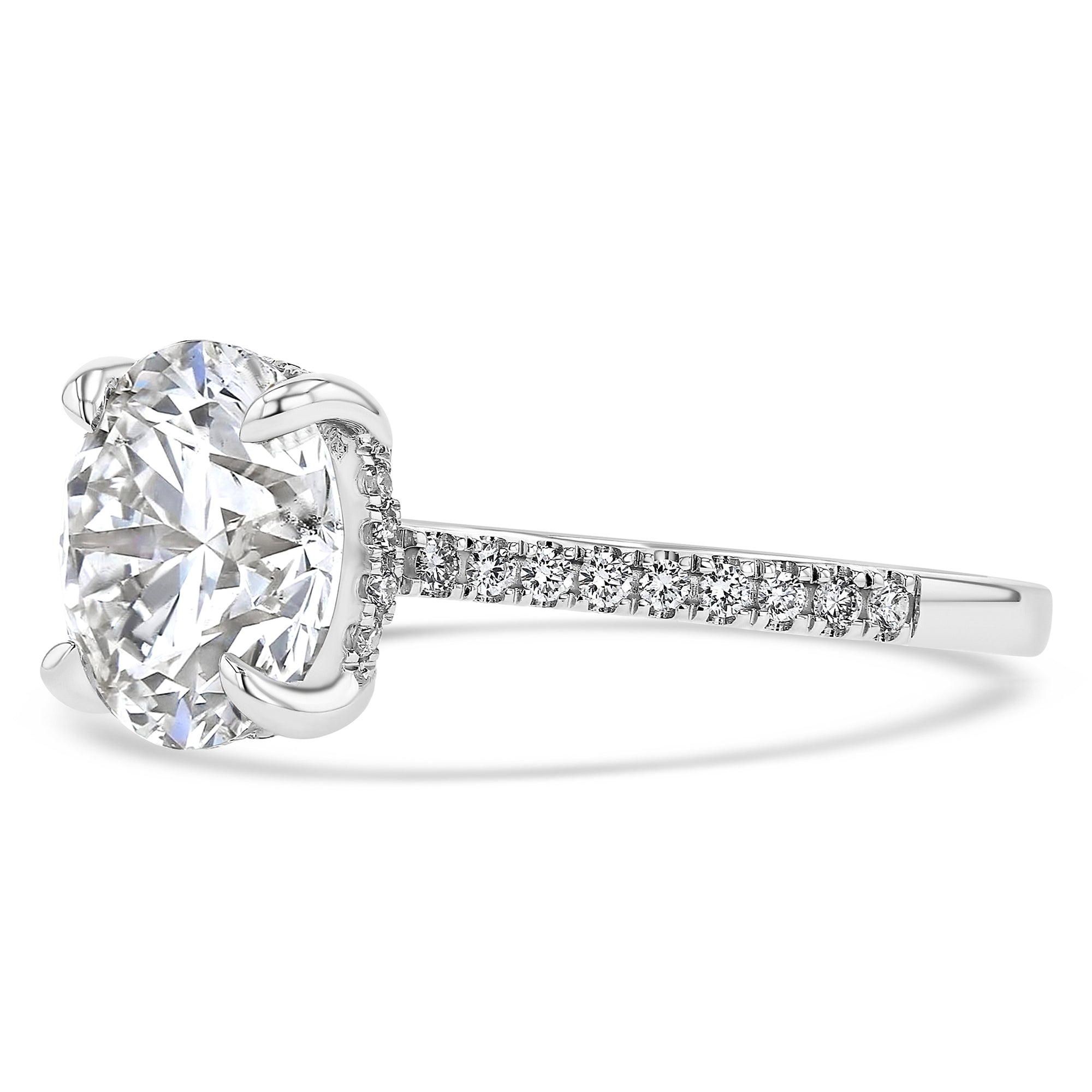 Round Hidden Halo Half Pave Engagement
