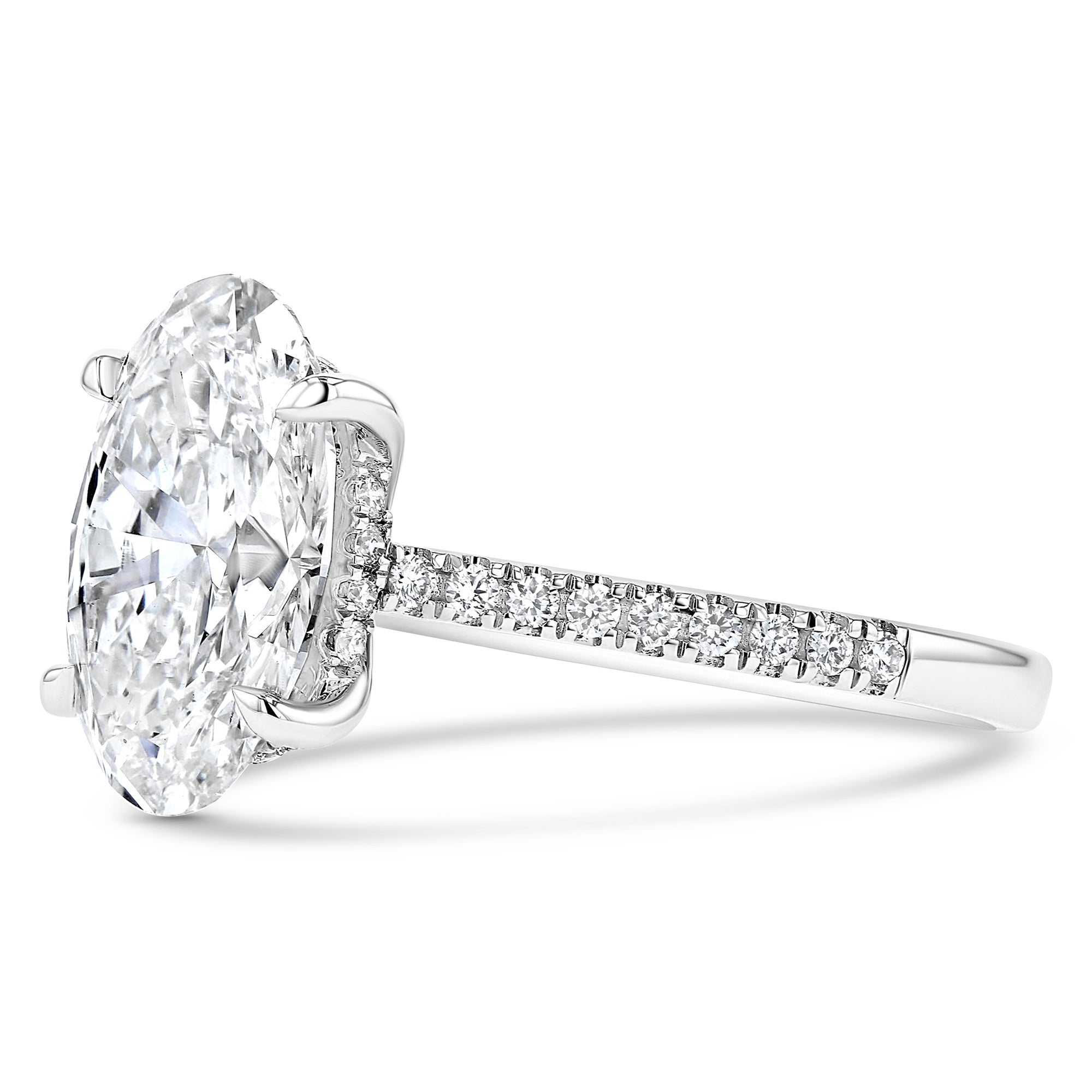 Oval Hidden Halo Half Pave