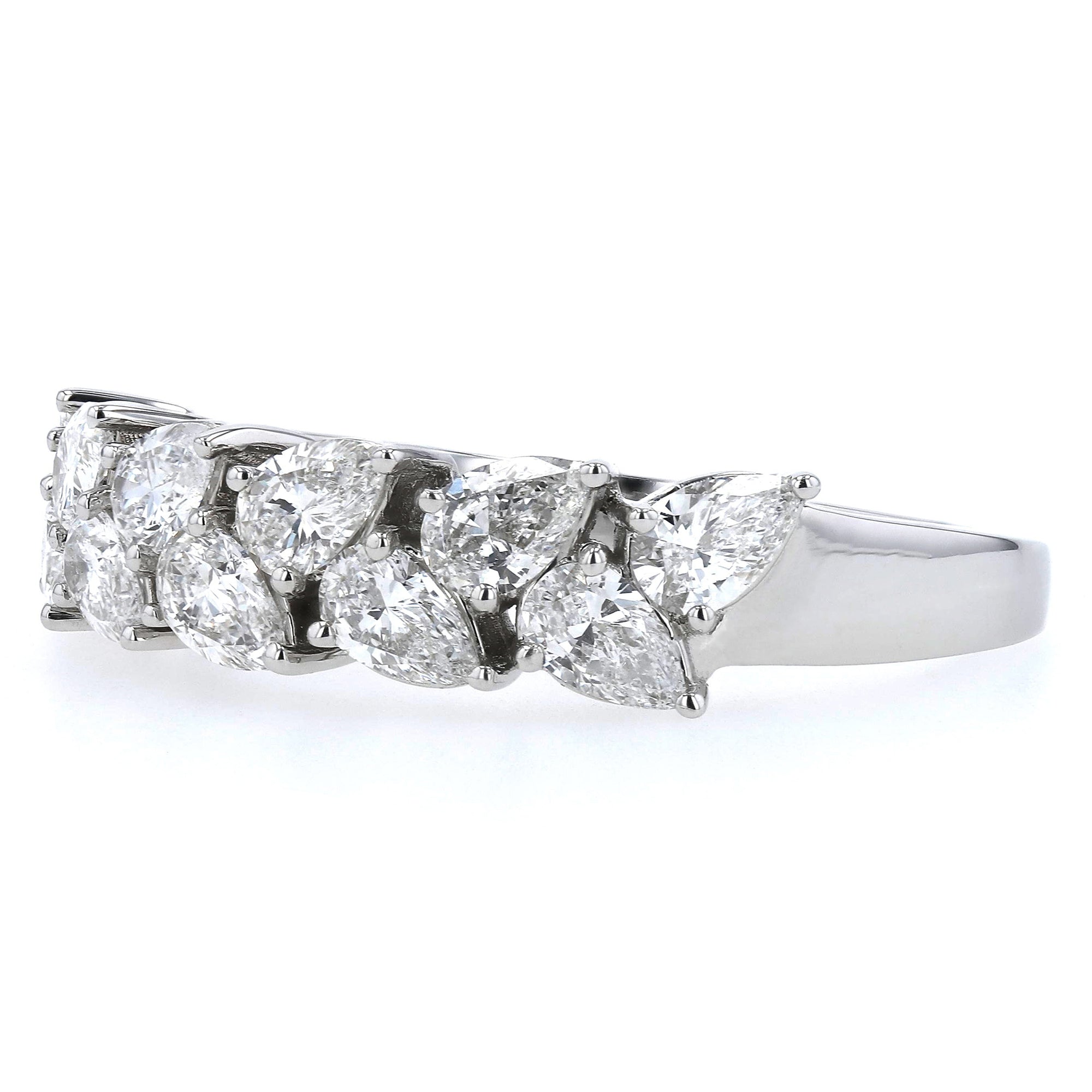 Leaves Shape Pear Band Ring 1.54Ct