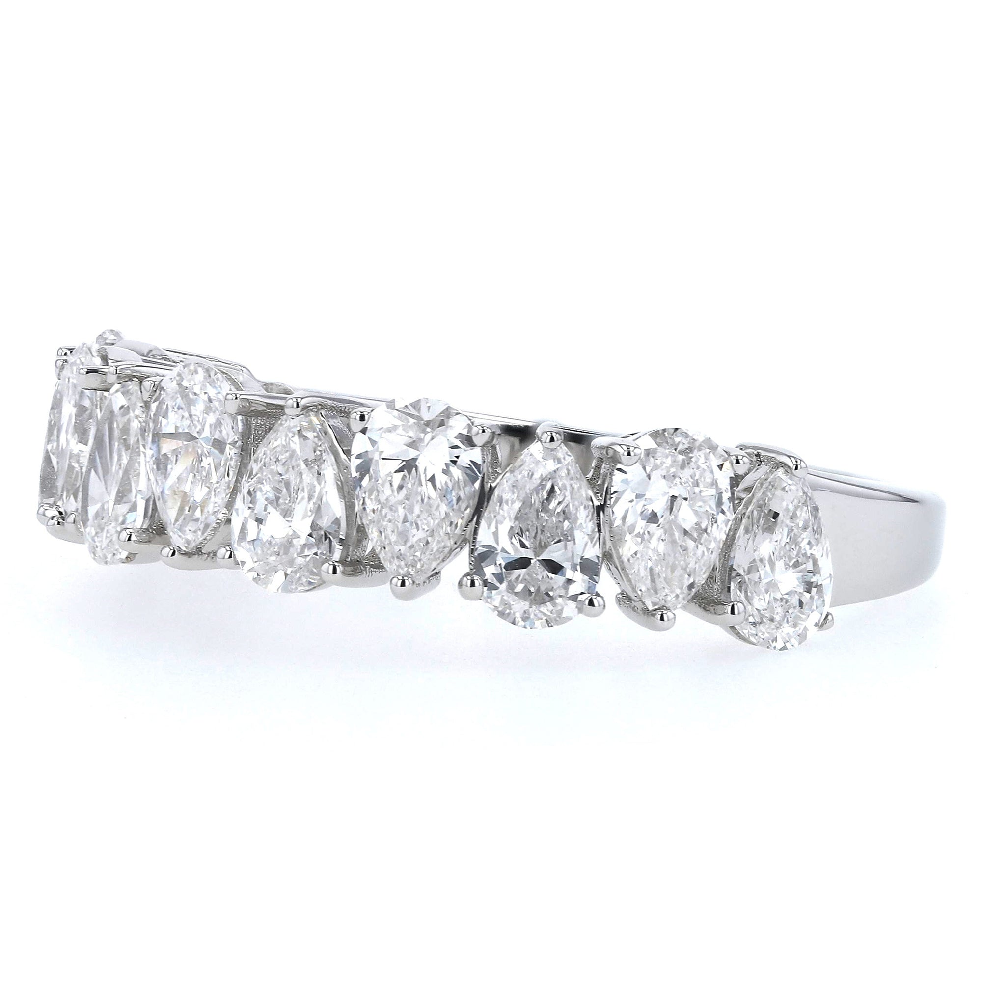North-South Pear Shaped Half Eternity Band