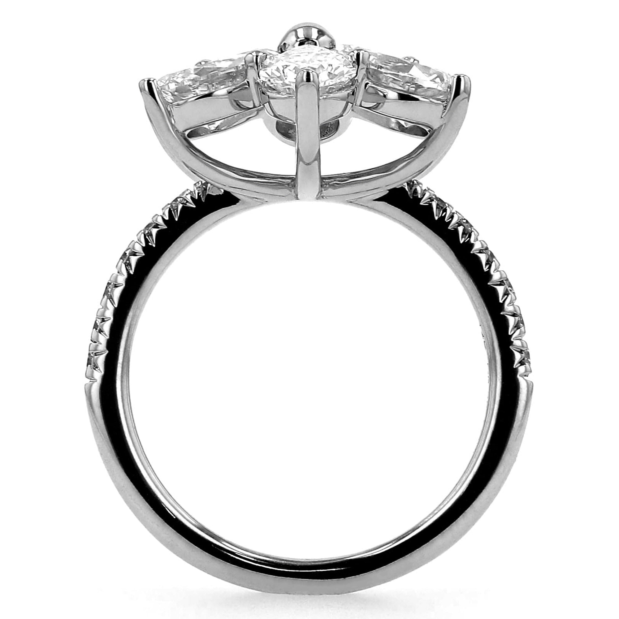 Pear Flower Ring 3.4 CTW