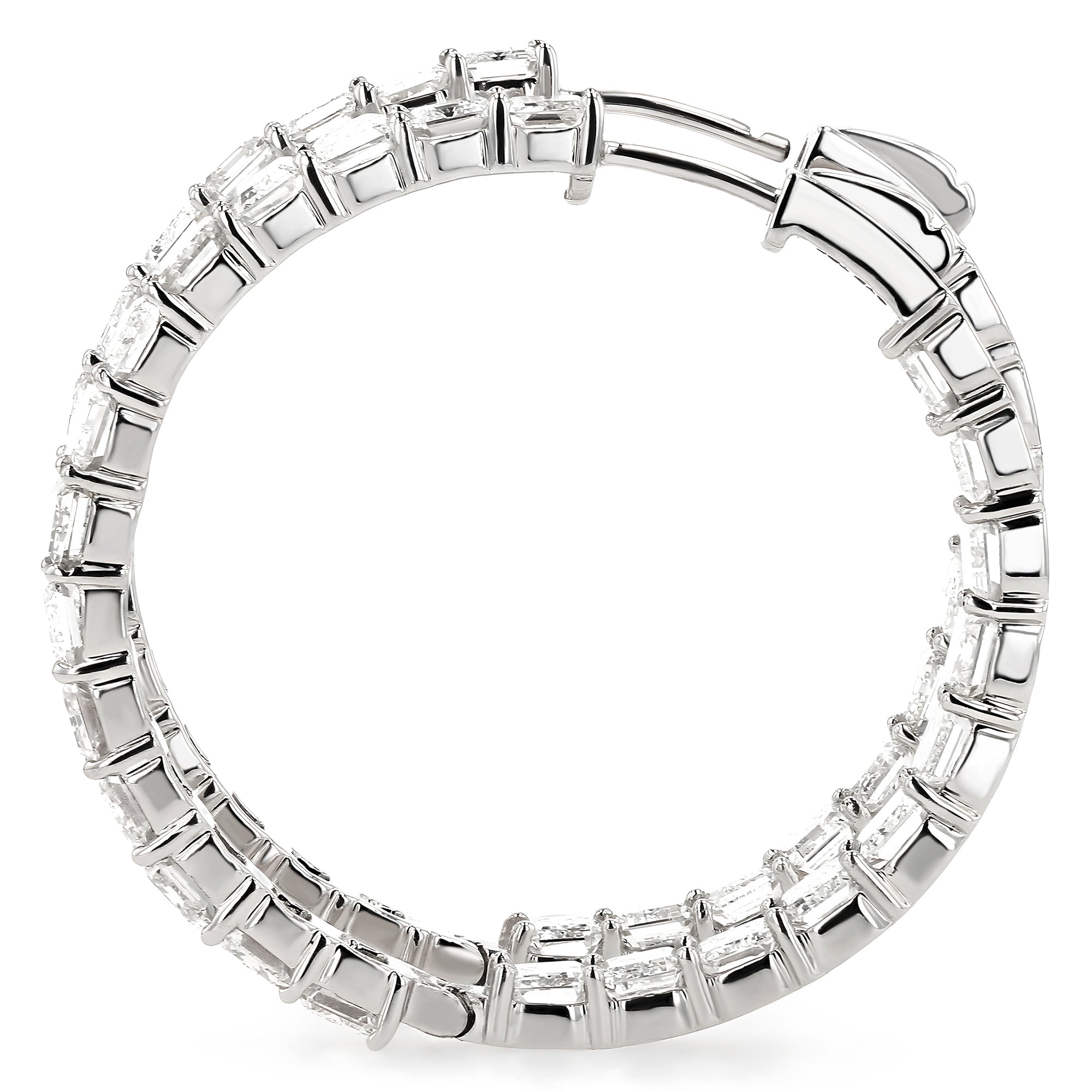 Emerald Cut Hoop Earrings 17.21 ctw
