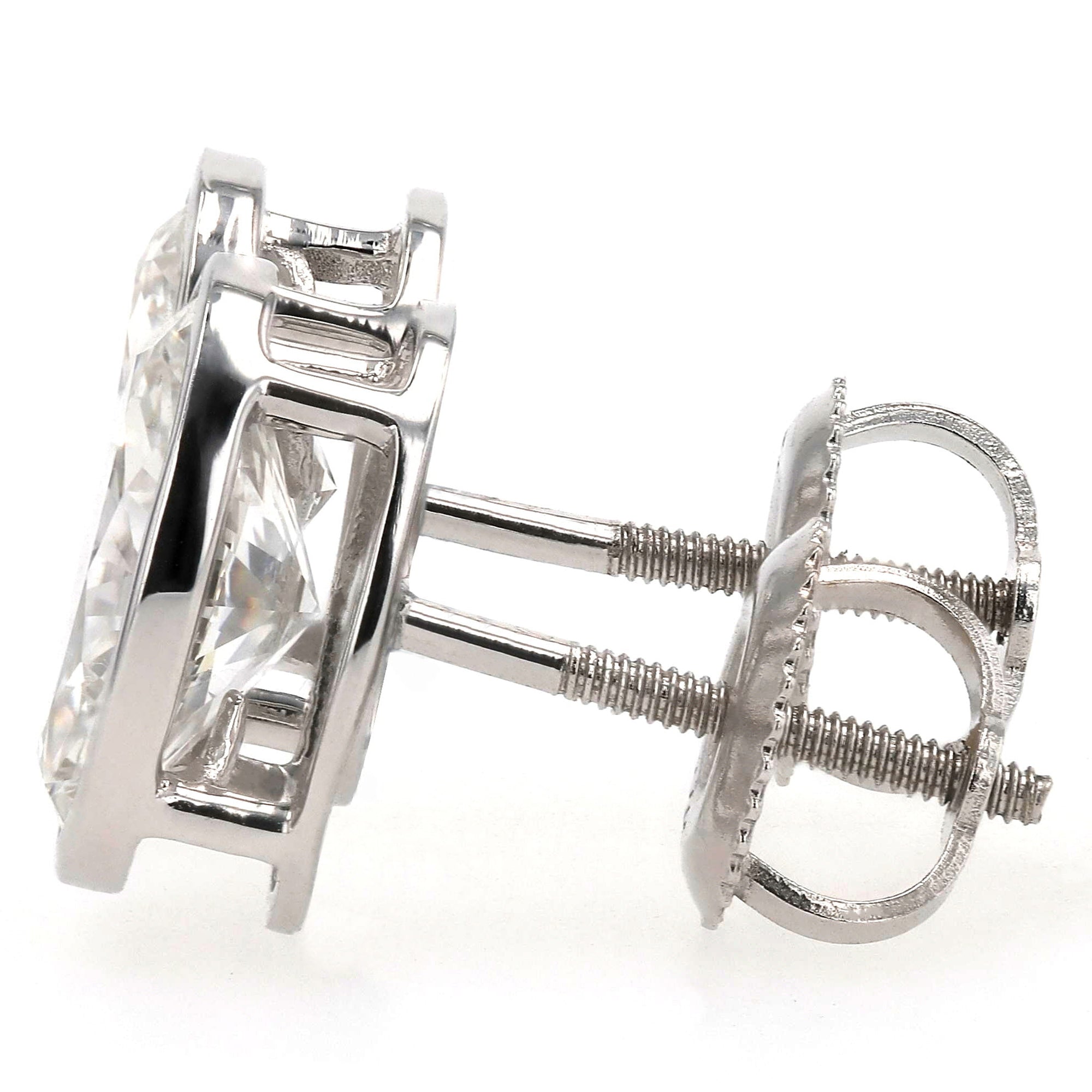 Oval Bezel Stud Earrings 2.25 CTW