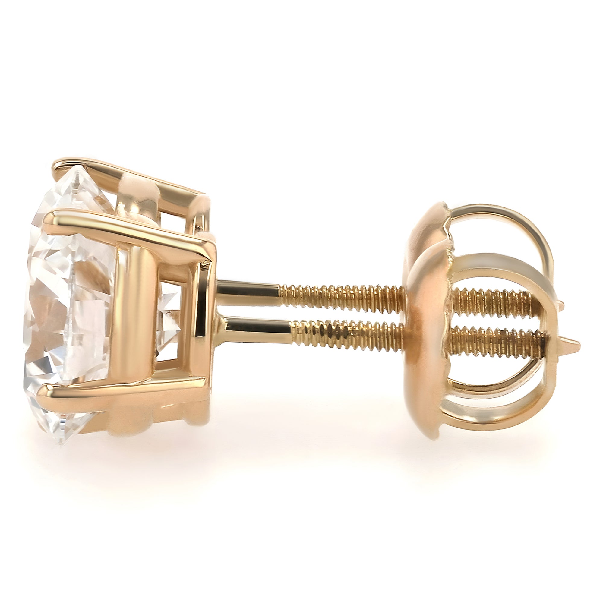 GIA Certified Round Stud Earrings Four-Prong